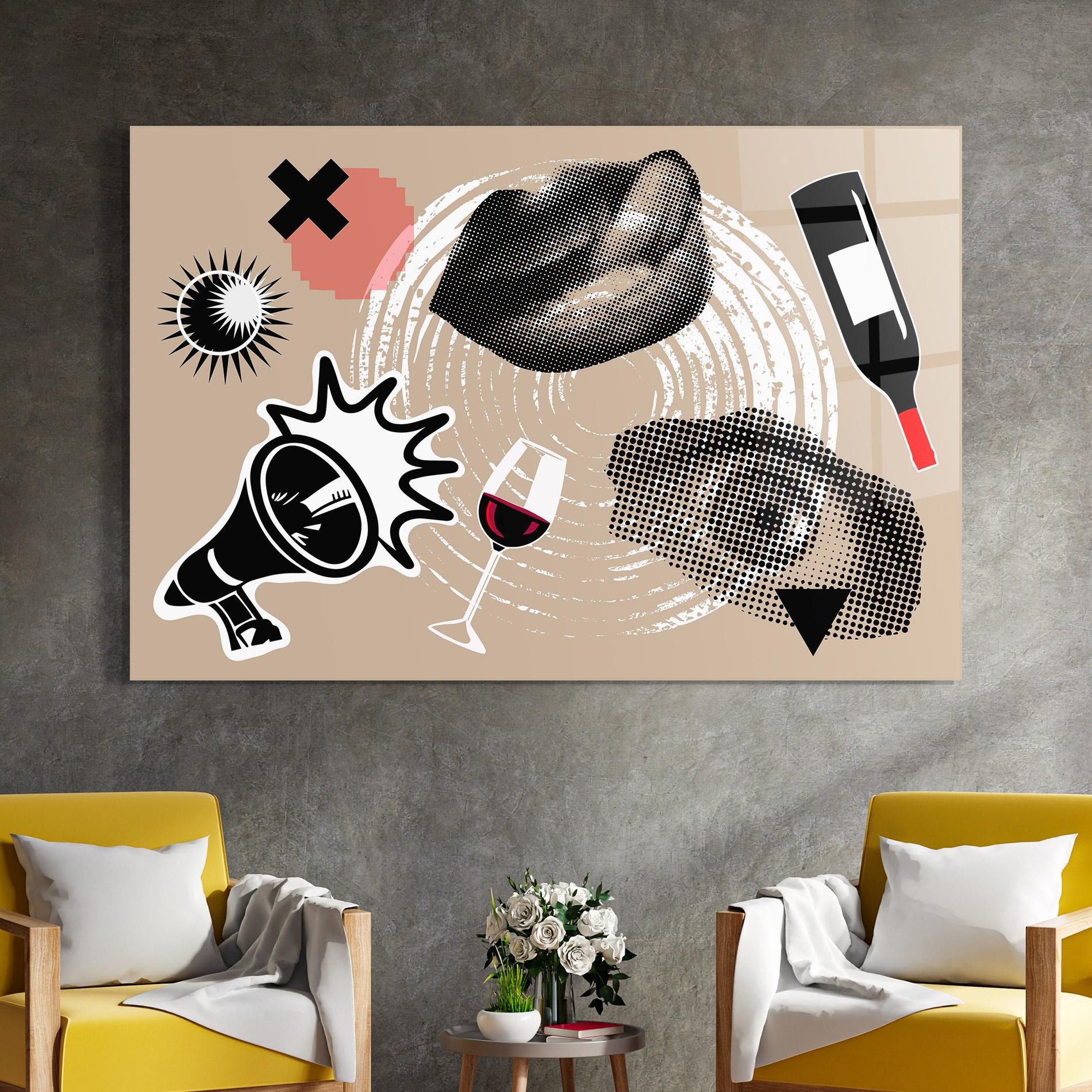 Стъклена картина Lips Mouth Collage mockup 4