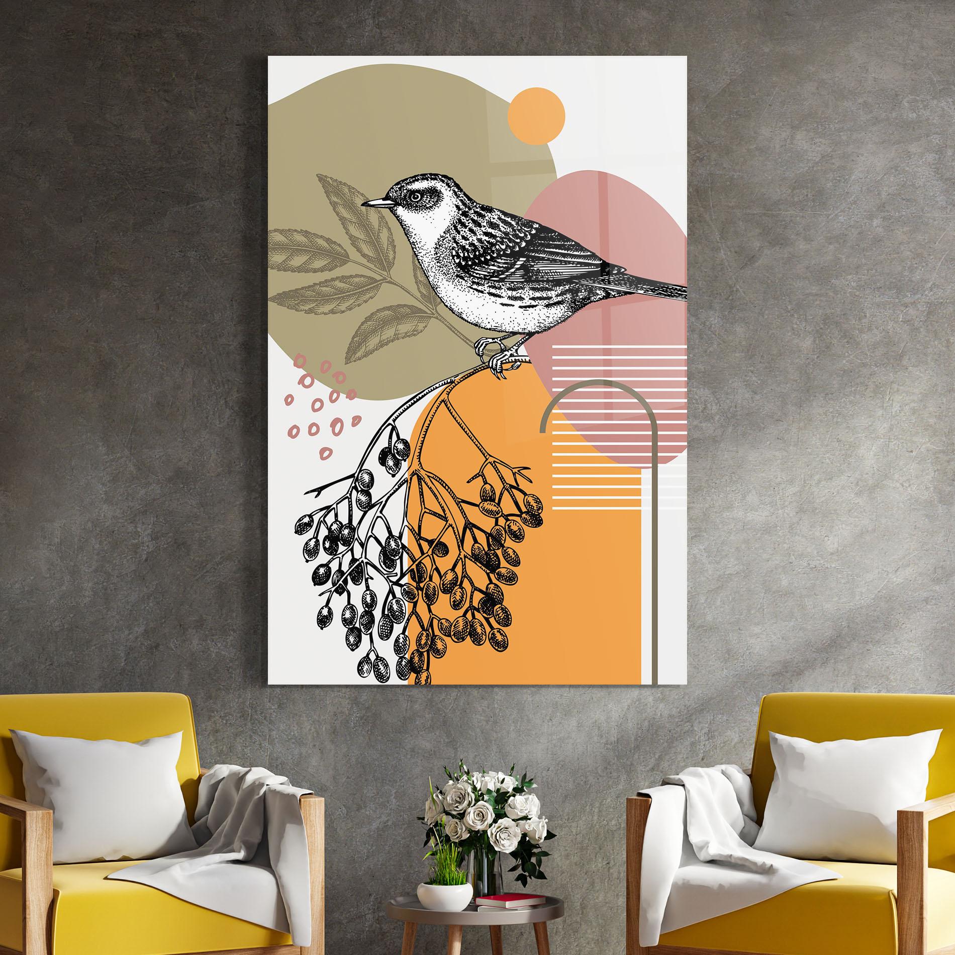 Стъклена картина Bird Collage mockup 4