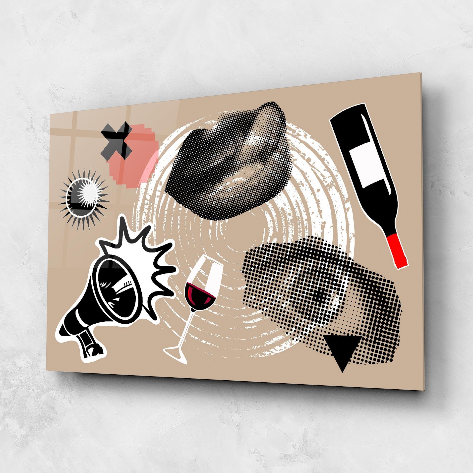 Стъклена картина Lips Mouth Collage mockup 1