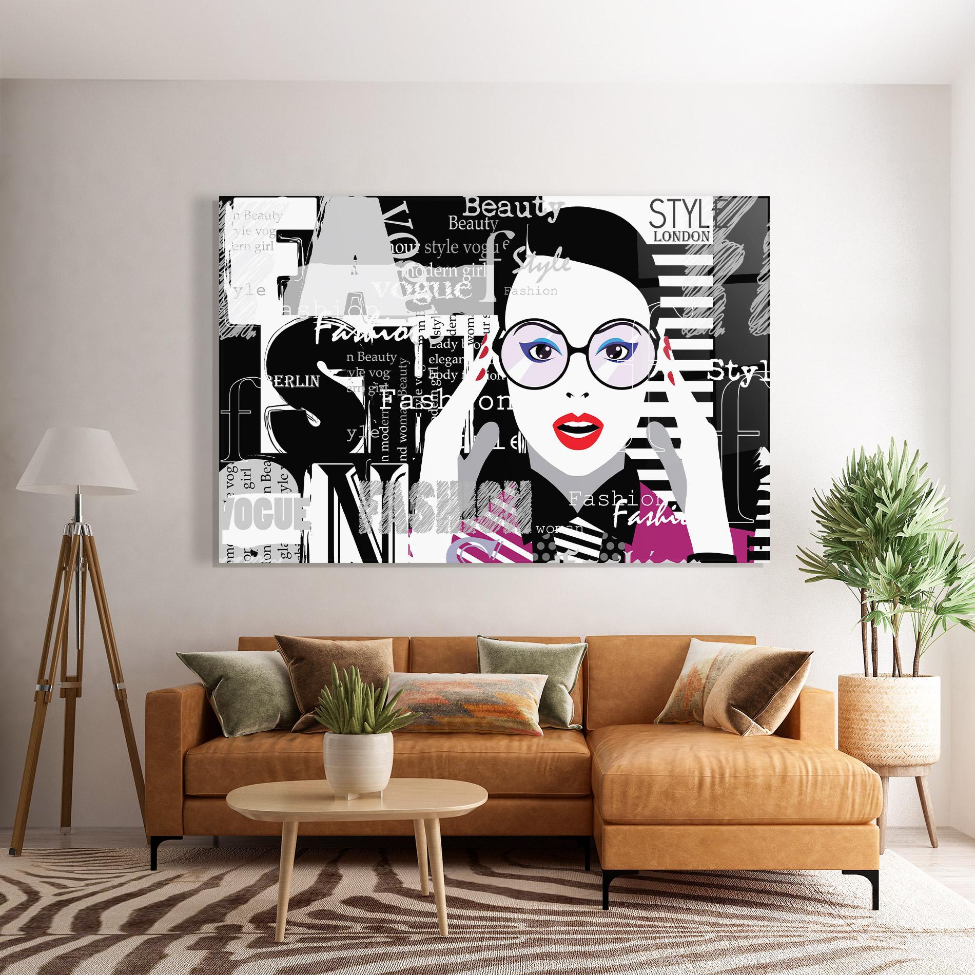 Стъклена картина Fashion Collage mockup 7