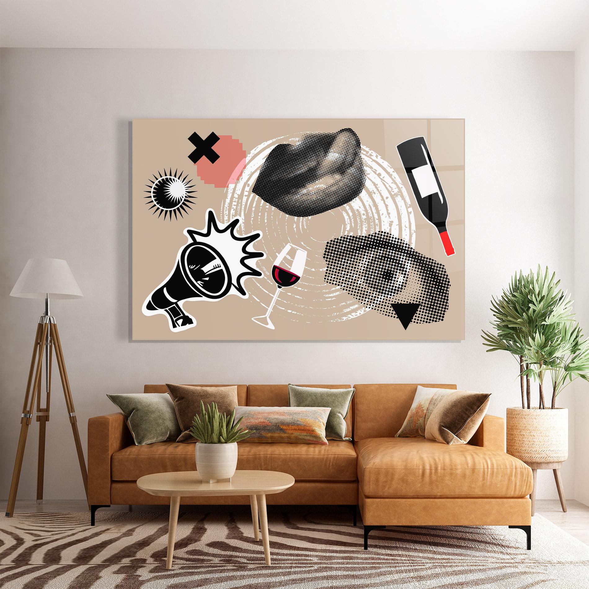 Стъклена картина Lips Mouth Collage mockup 7