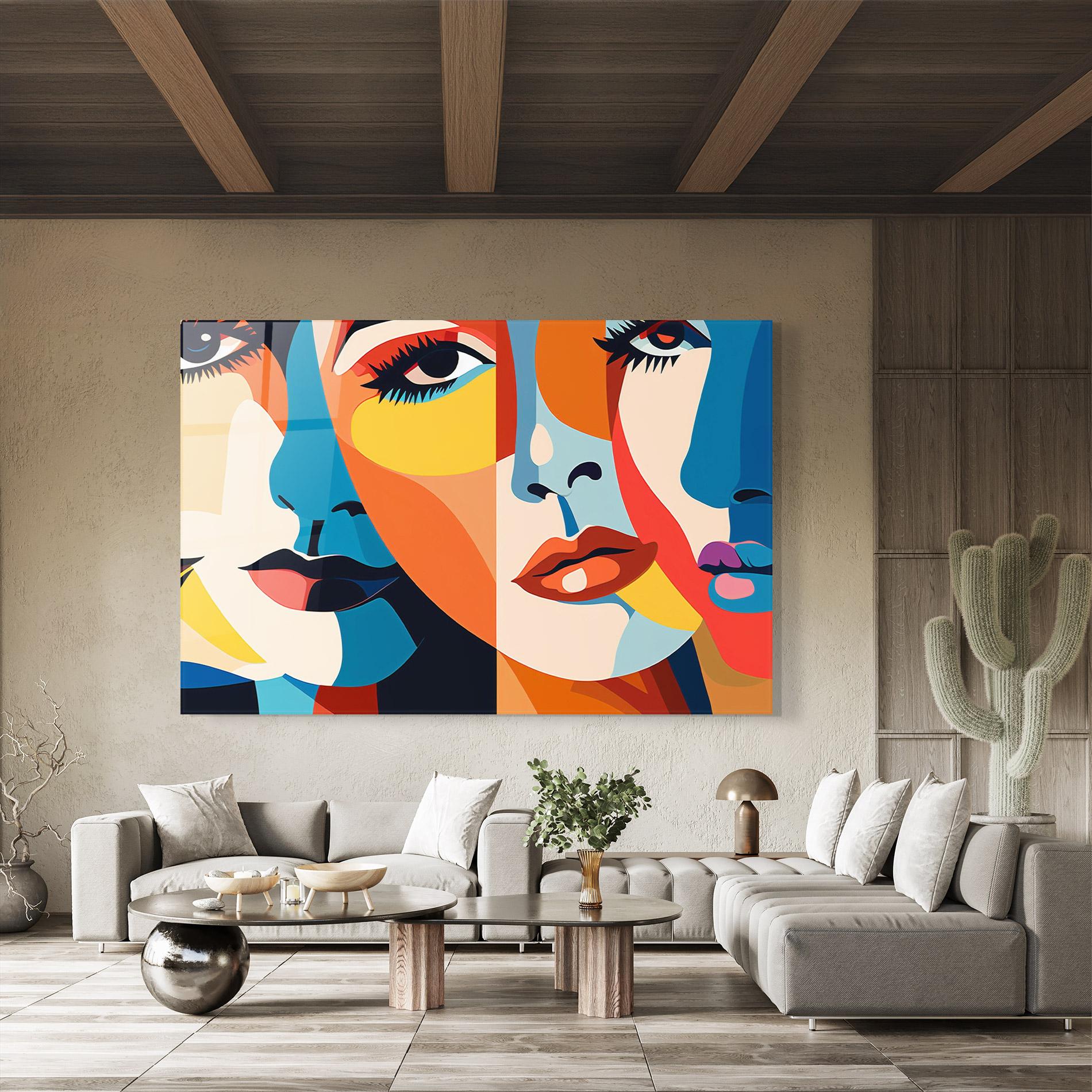 Стъклена картина Beauty Face Collage mockup 8