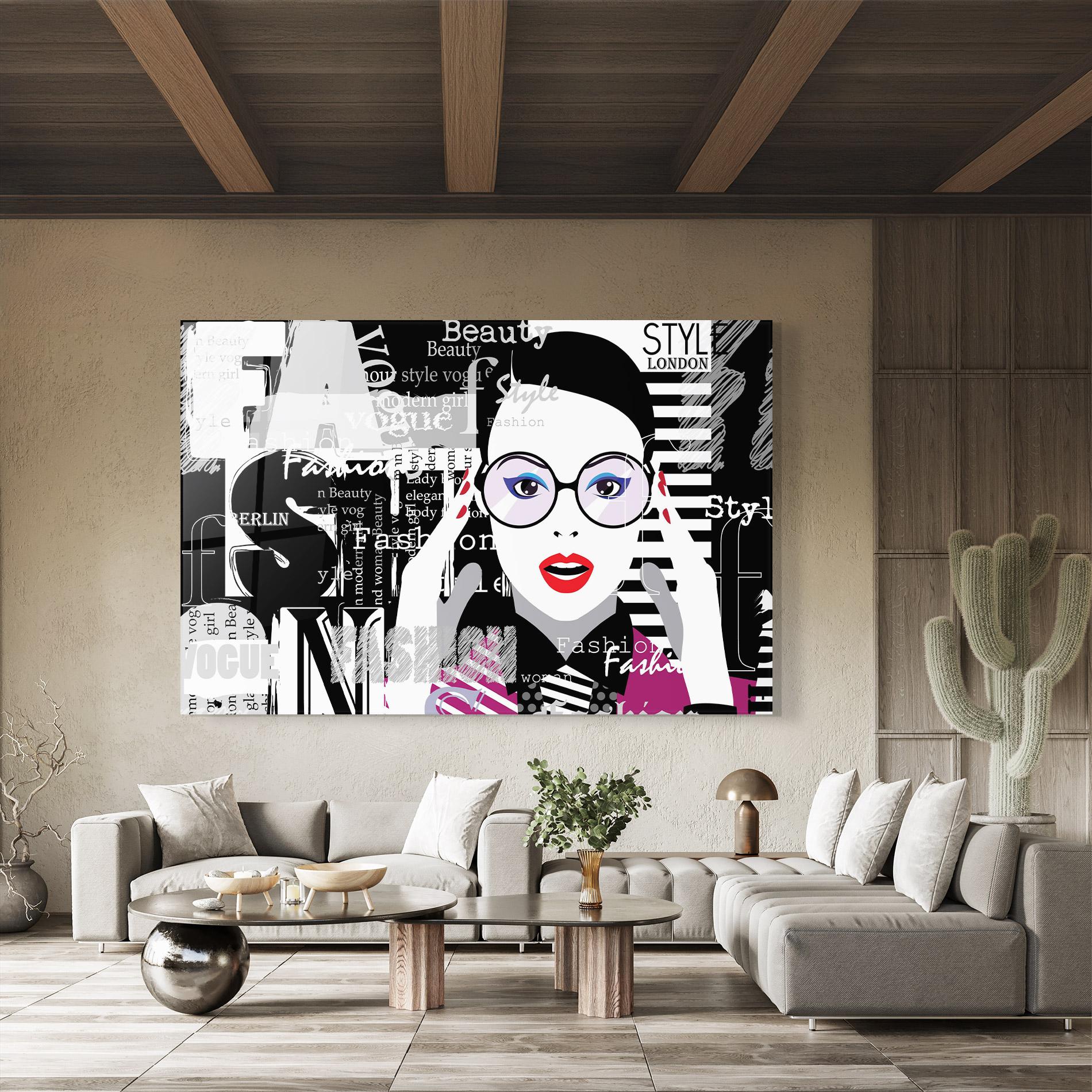 Стъклена картина Fashion Collage mockup 8