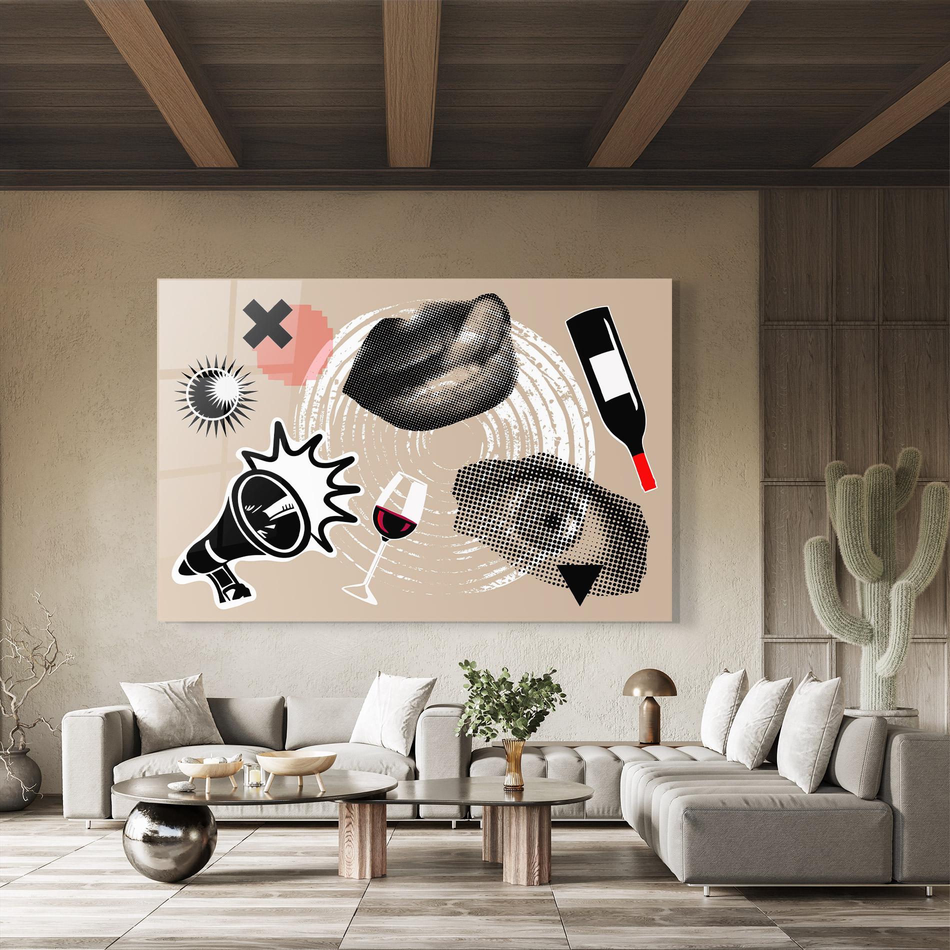 Стъклена картина Lips Mouth Collage mockup 8