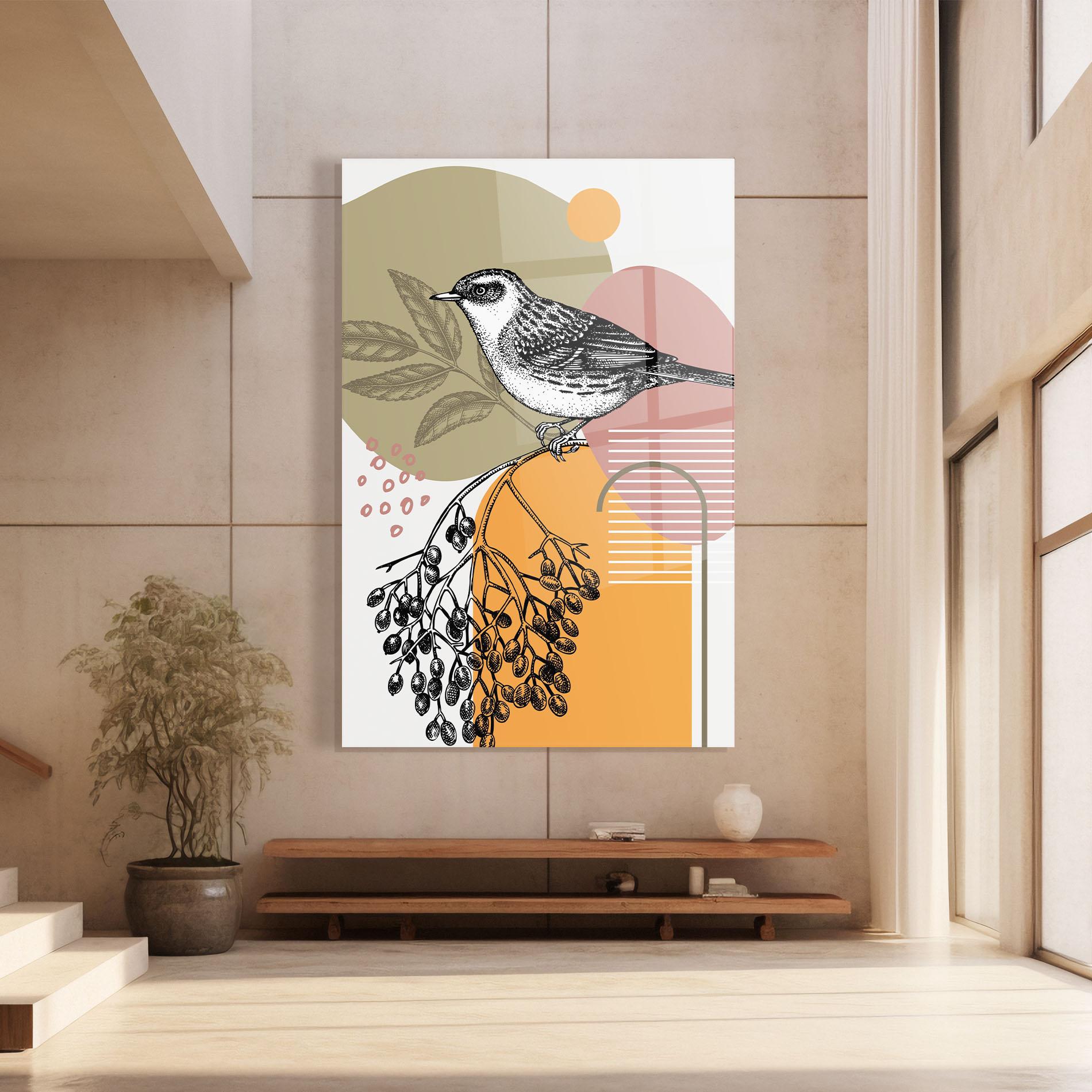 Стъклена картина Bird Collage mockup 8