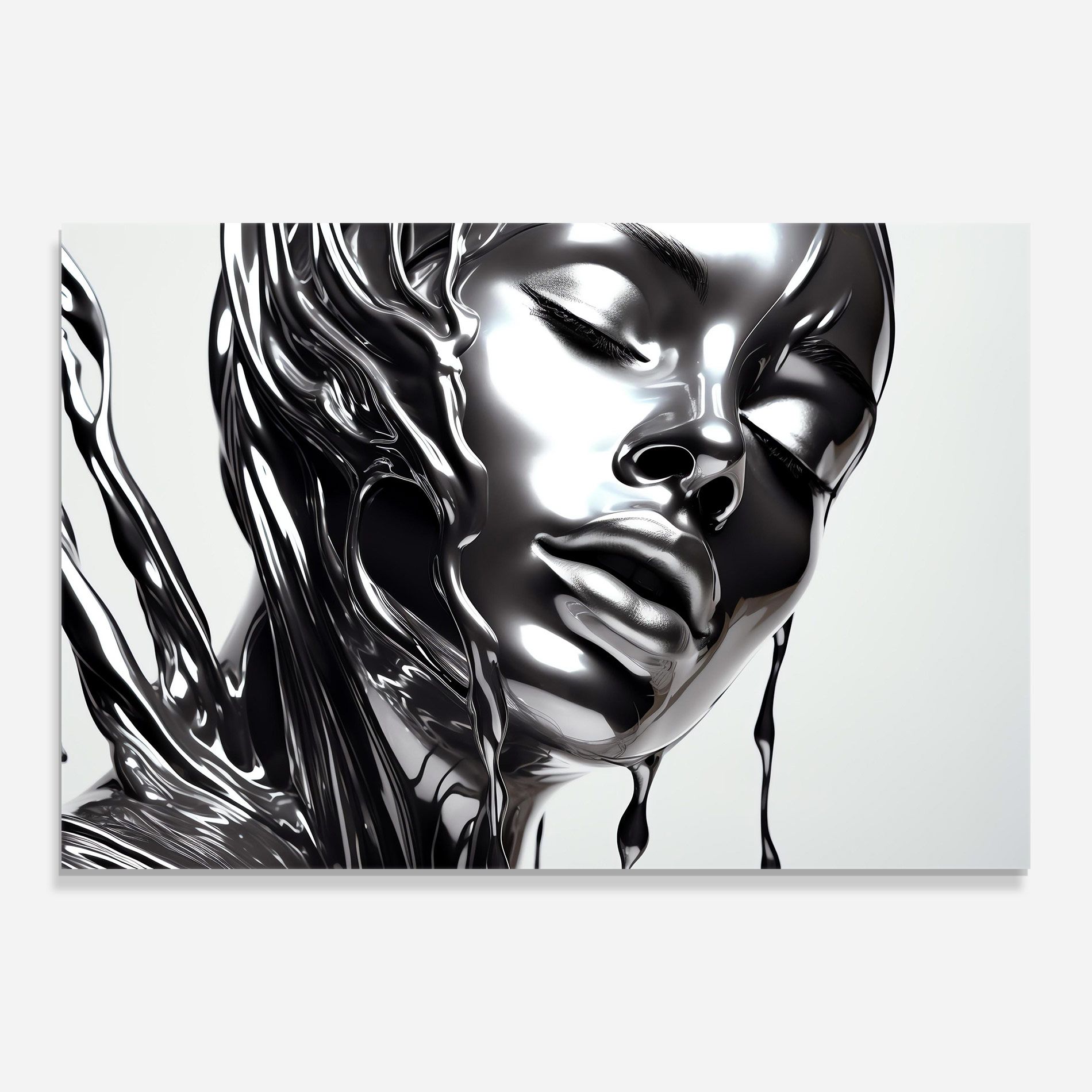 Silver Liquid Woman mockup 0