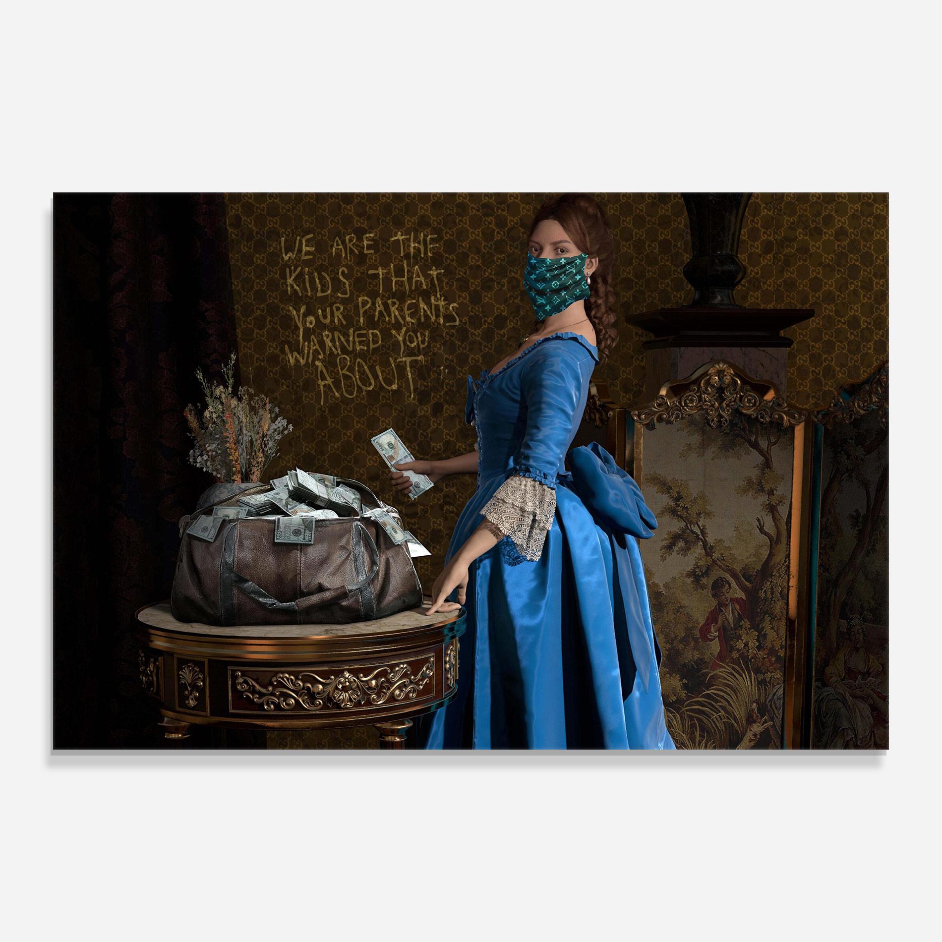 Стъклена картина Vintage Money Heist mockup 0