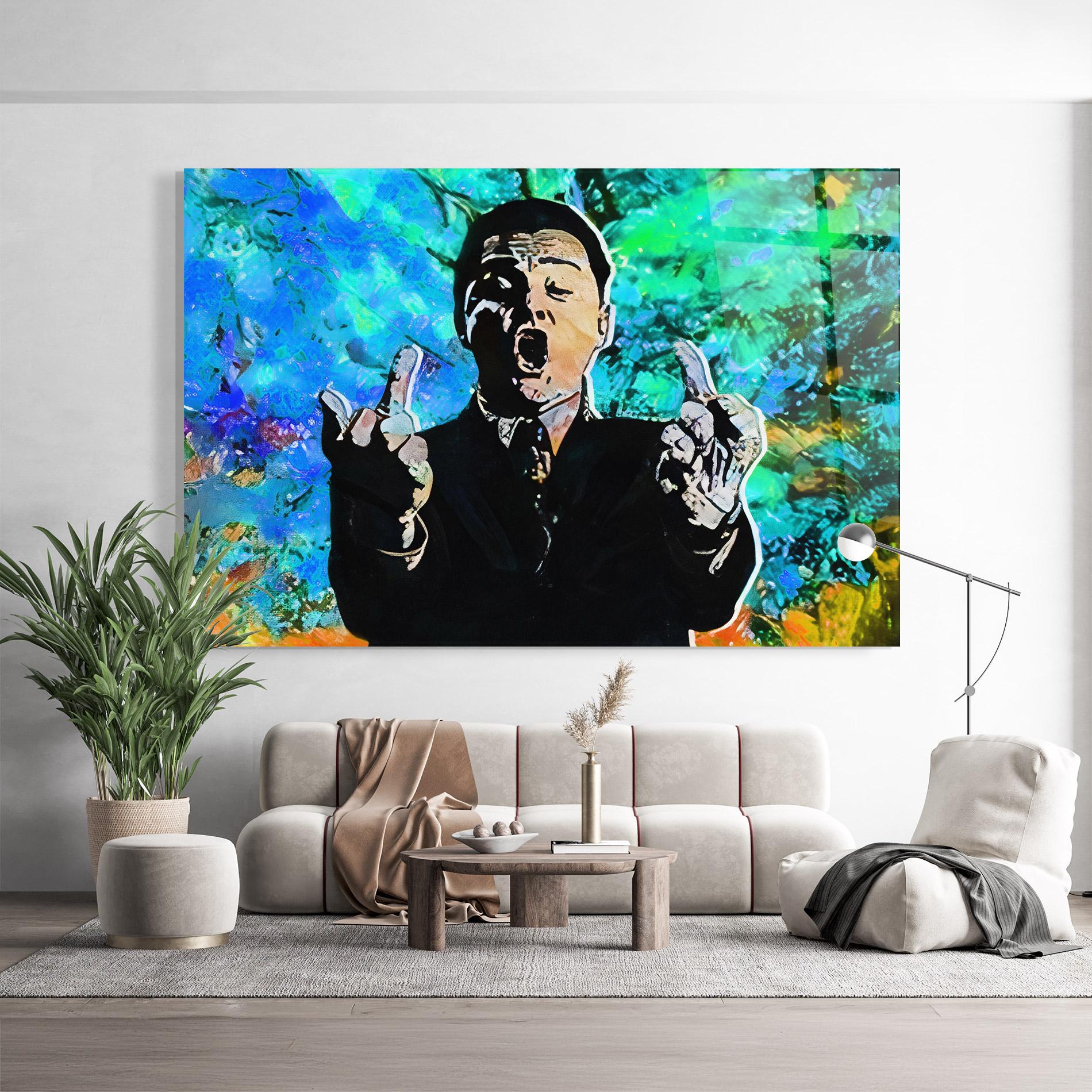 Стъклена картина Flip The Bird mockup 9