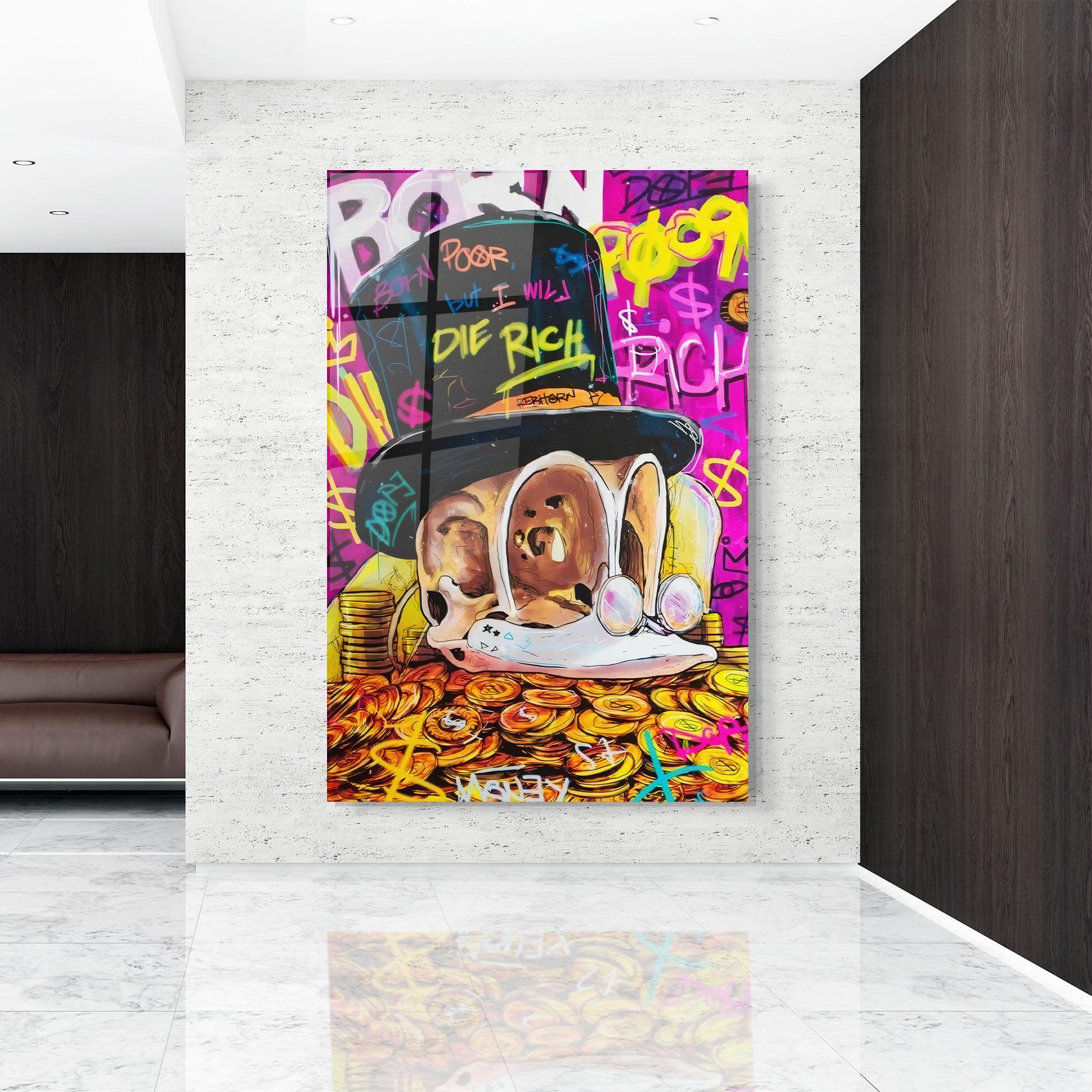 Стъклена картина Die Rich mockup 9