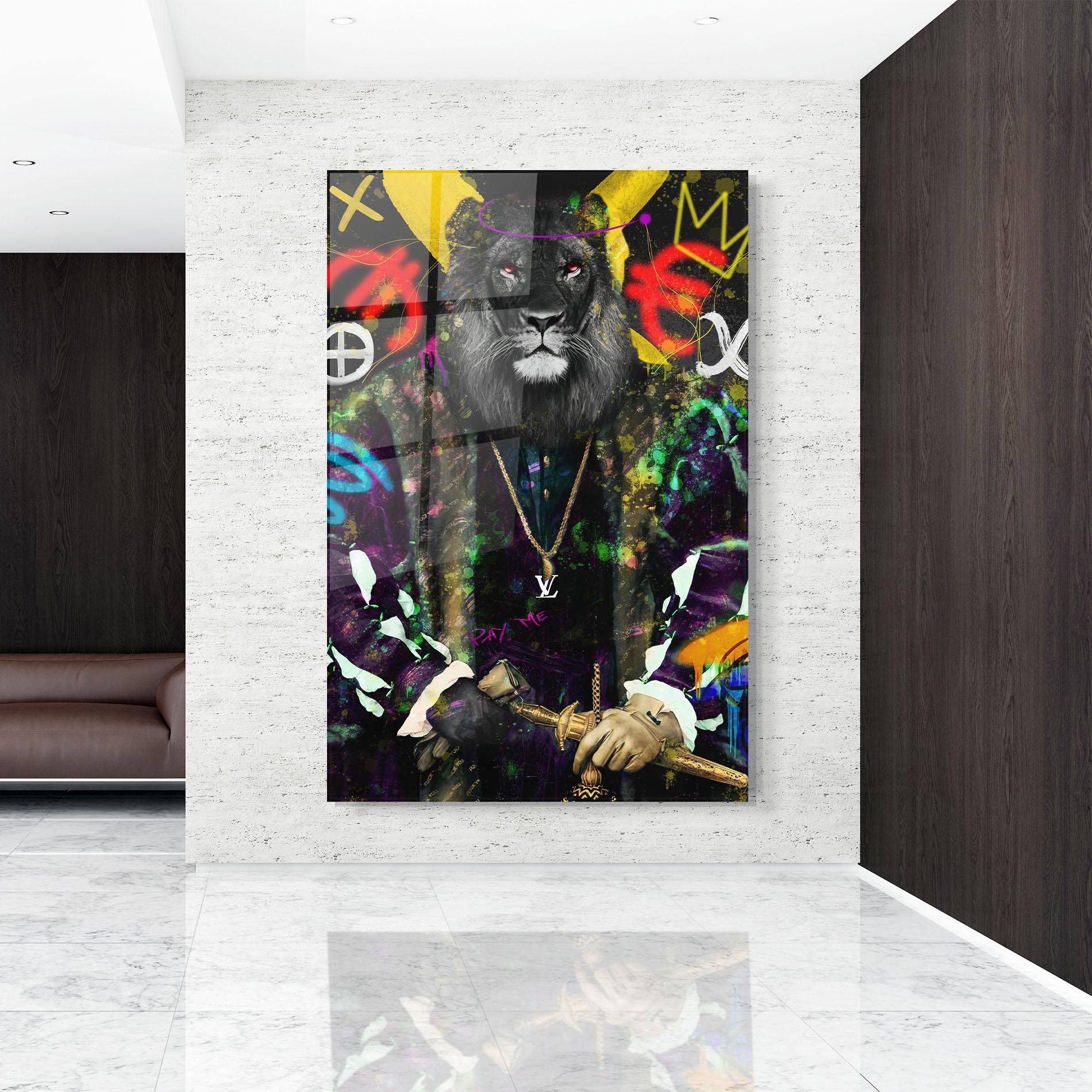 Стъклена картина Don Lion mockup 9