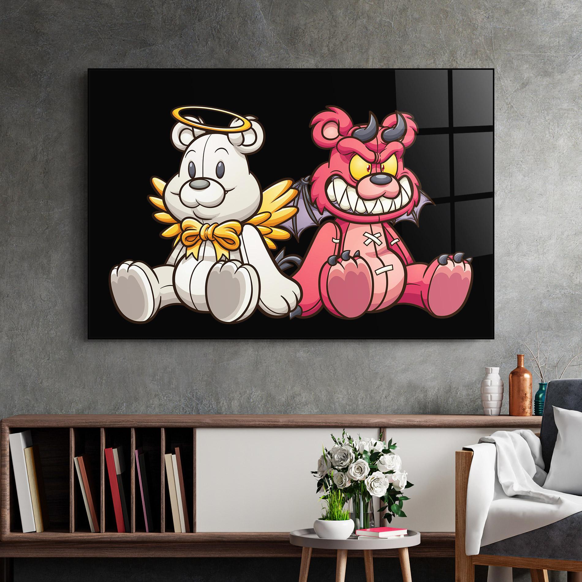 Стъклена картина Angel Bear mockup 2