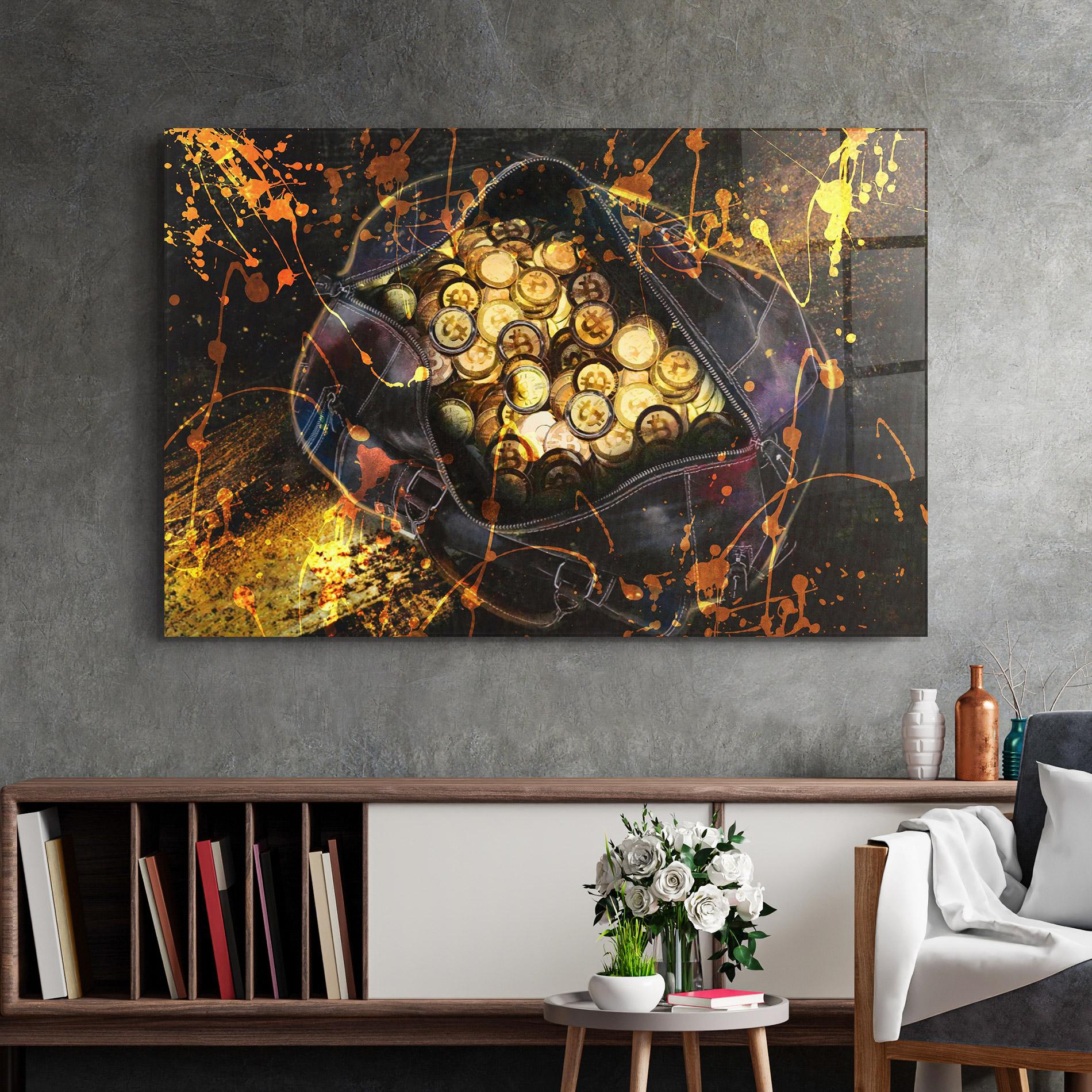 Стъклена картина Crypto Rich mockup 2