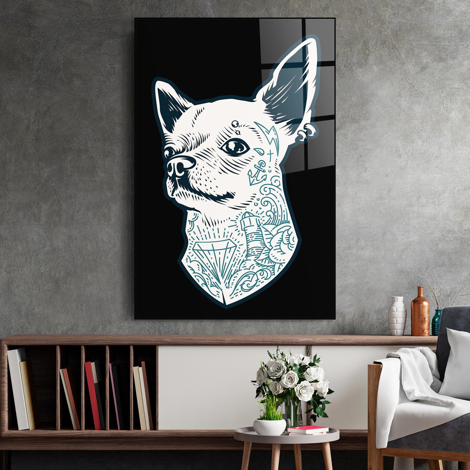 Стъклена картина Chihuahua Tattoo mockup 2