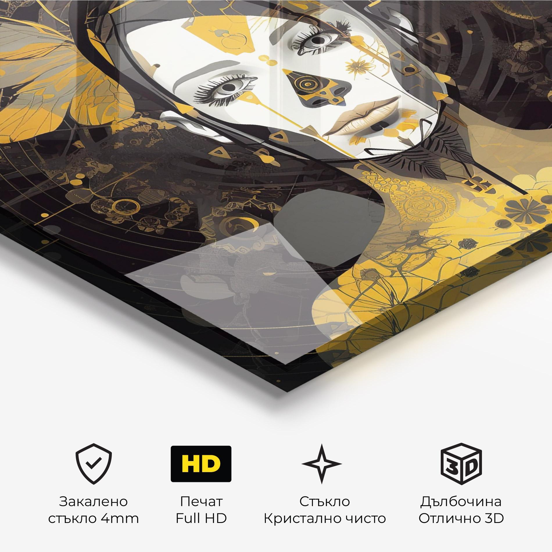 Стъклена картина Colorful Graphical Artwork mockup 3