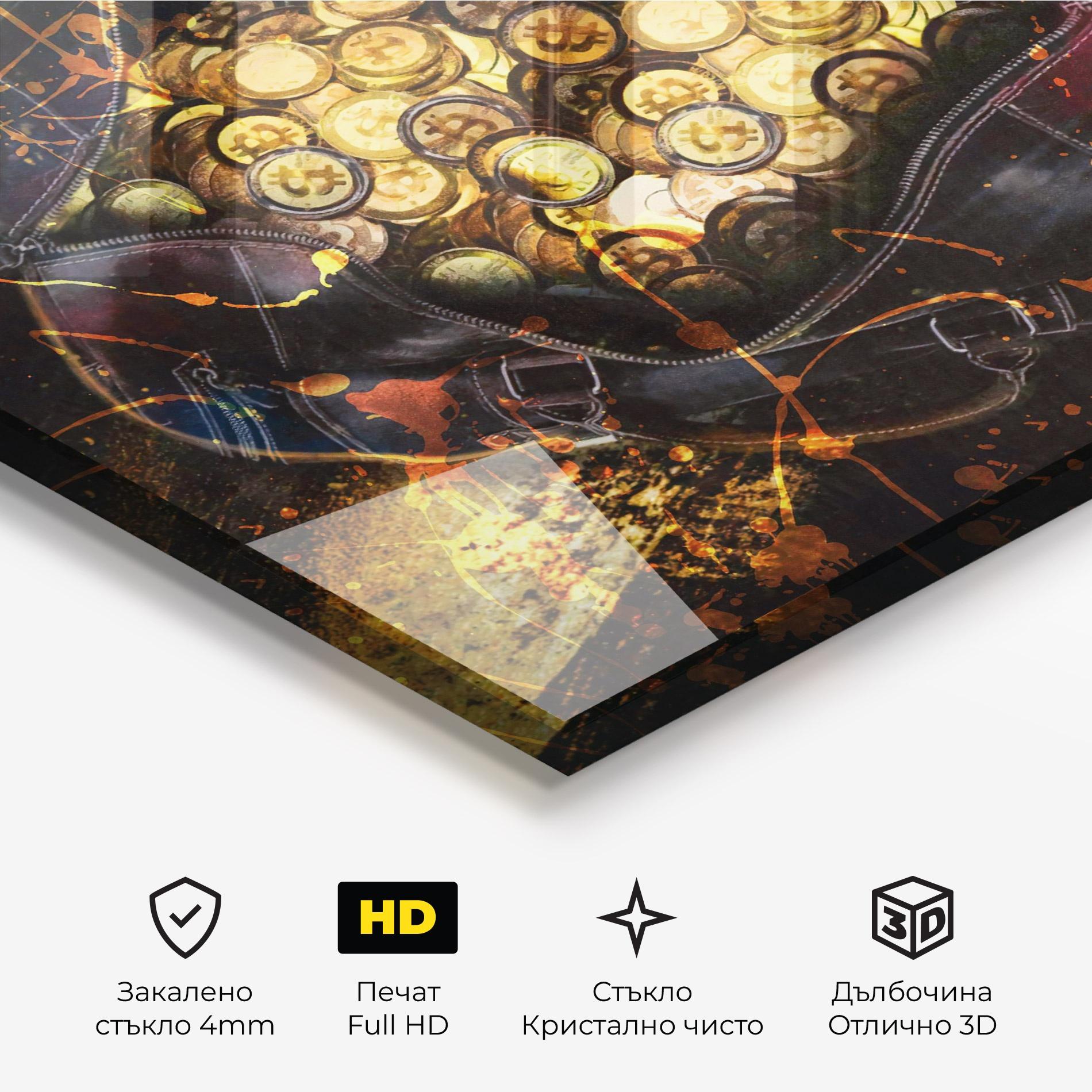 Стъклена картина Crypto Rich mockup 3