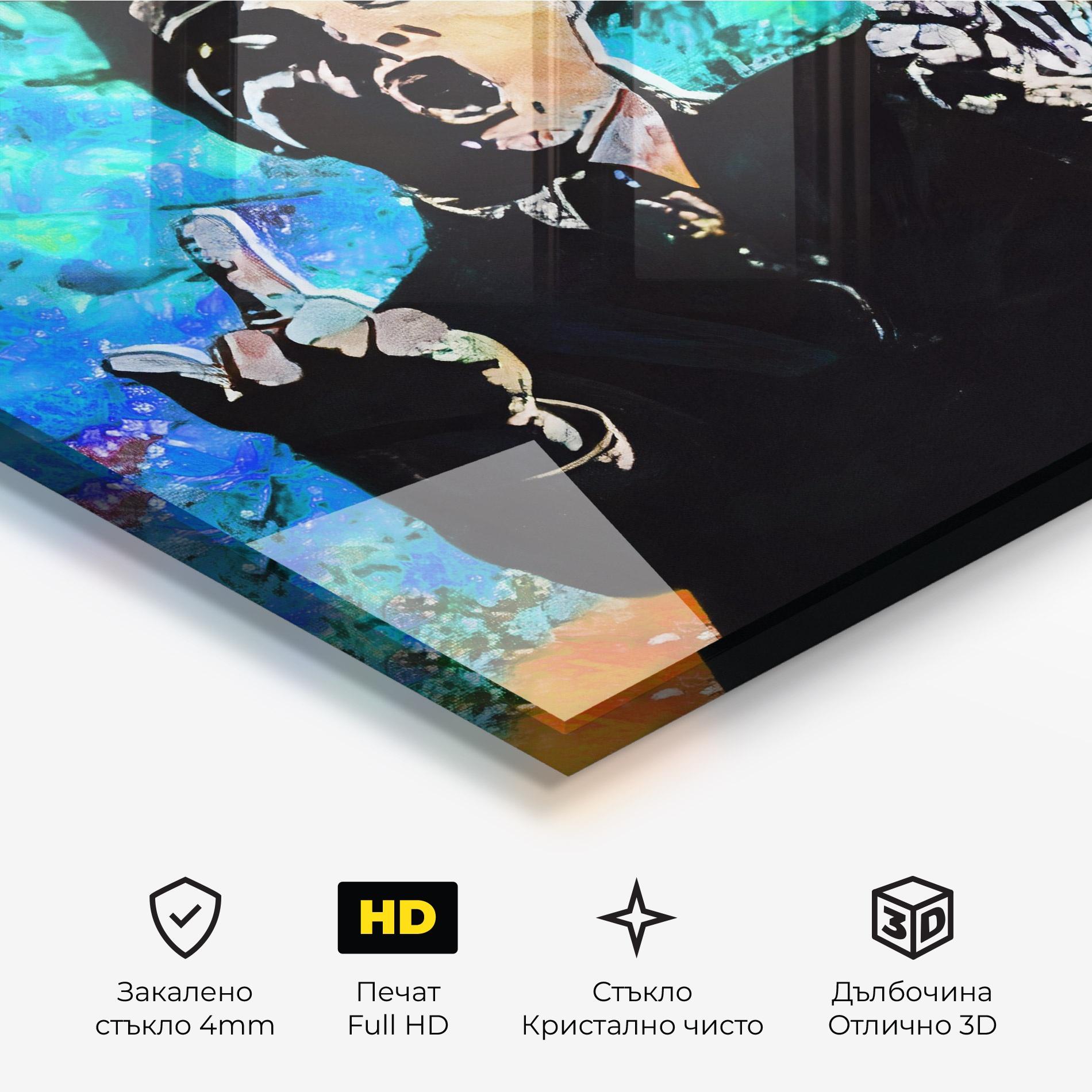 Стъклена картина Flip The Bird mockup 3