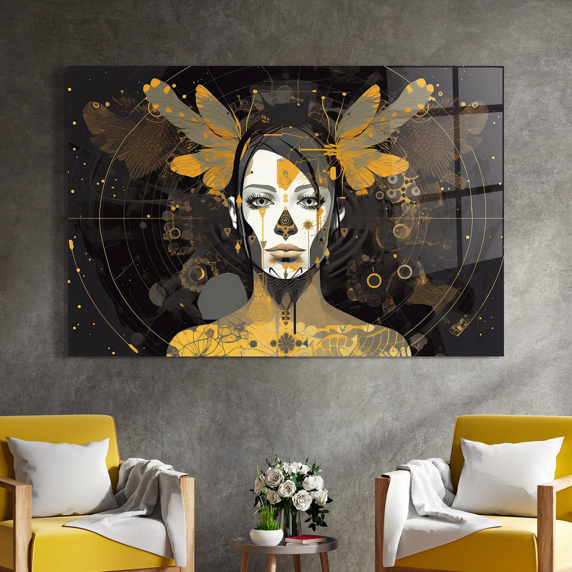 Стъклена картина Colorful Graphical Artwork mockup 4