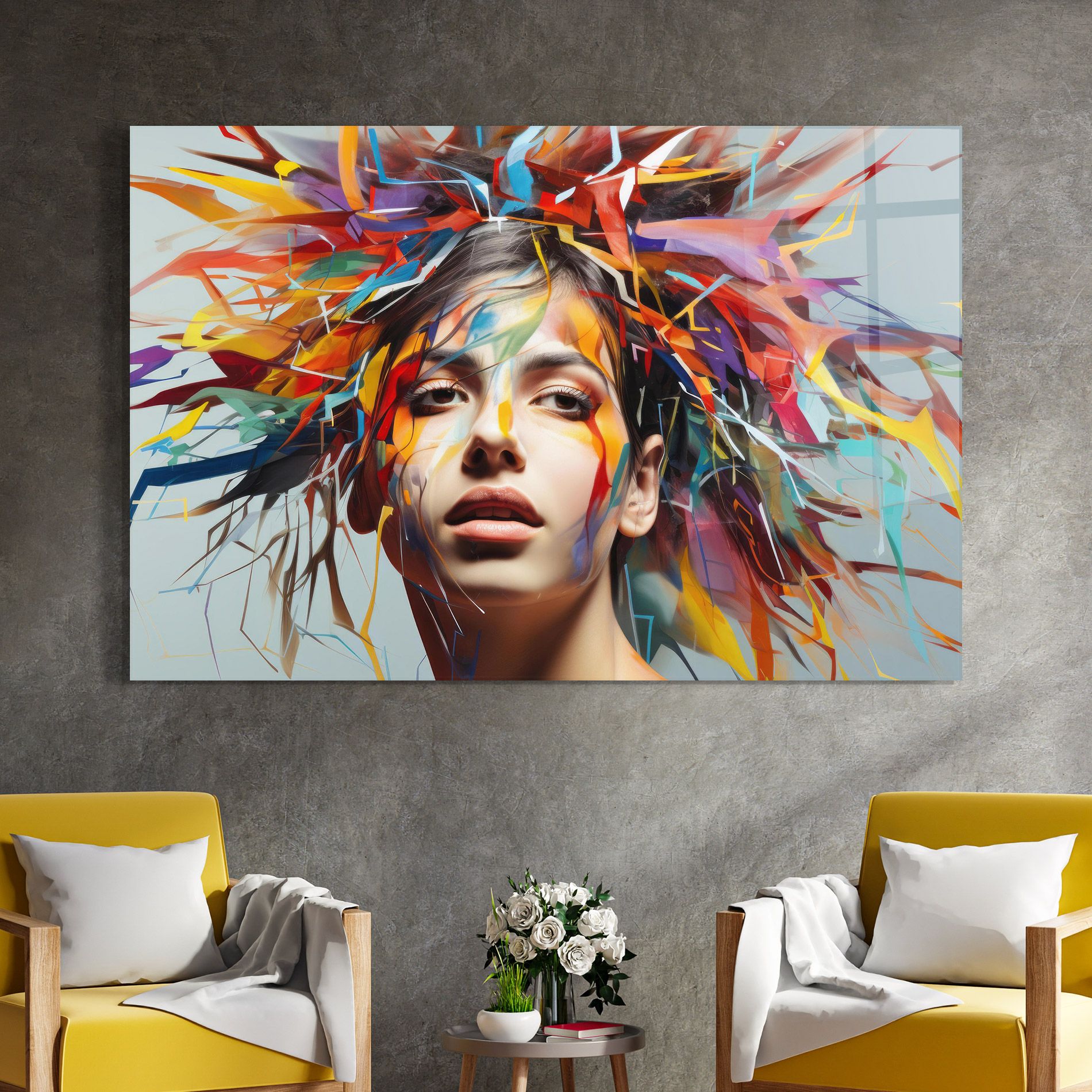 Colorful Paint Hair mockup 4