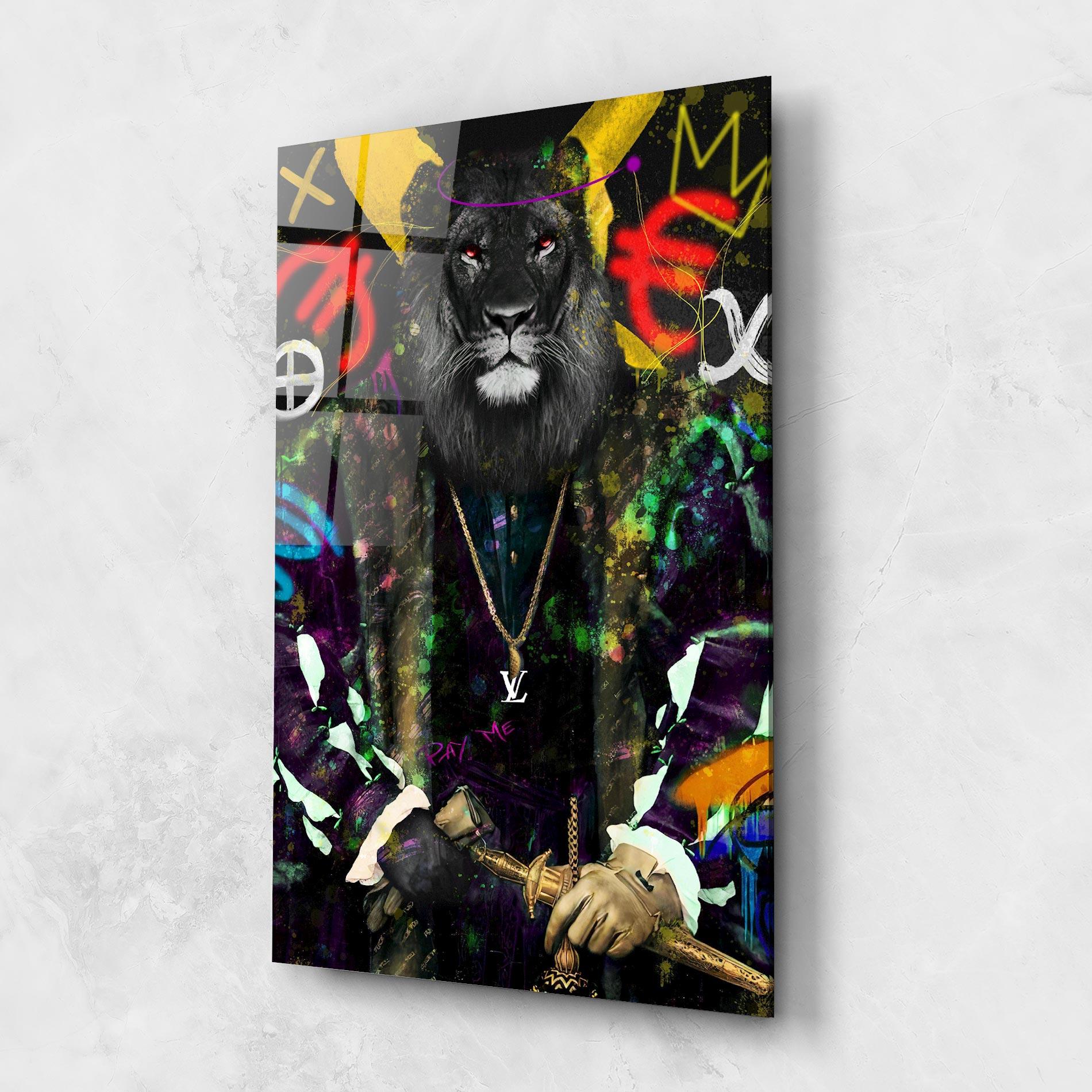 Стъклена картина Don Lion mockup 1