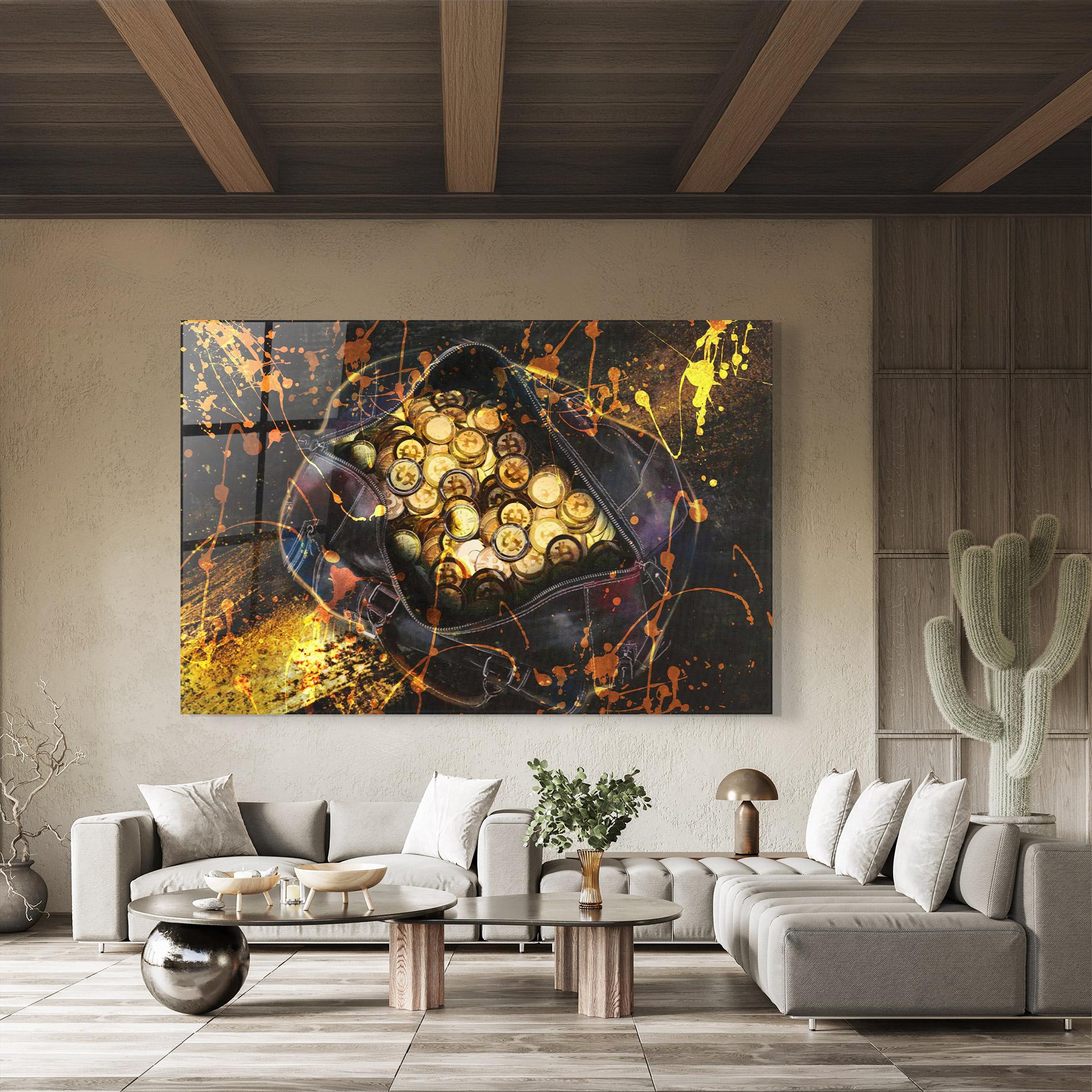 Стъклена картина Crypto Rich mockup 8