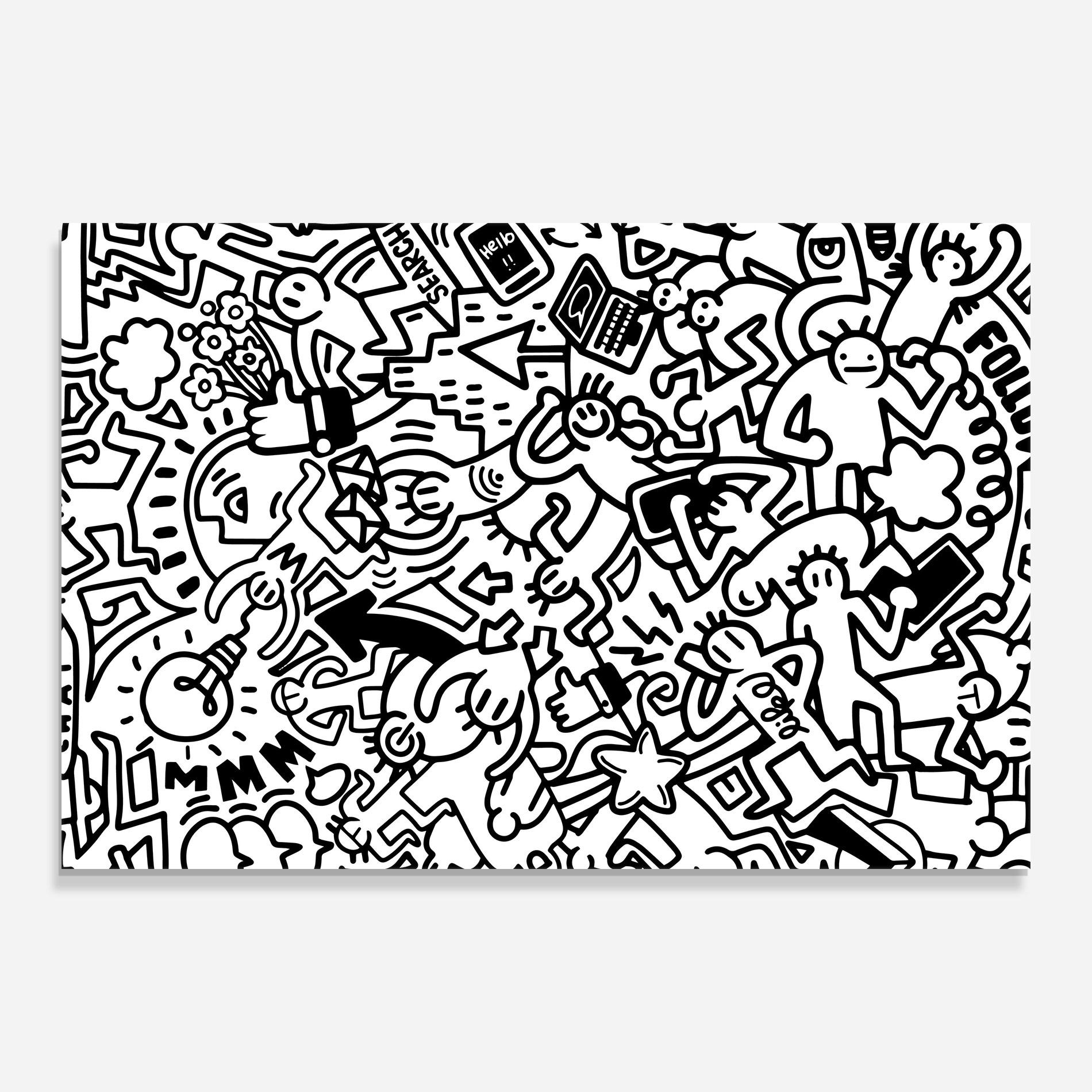 Стъклена картина Follow Like Graffiti mockup 0