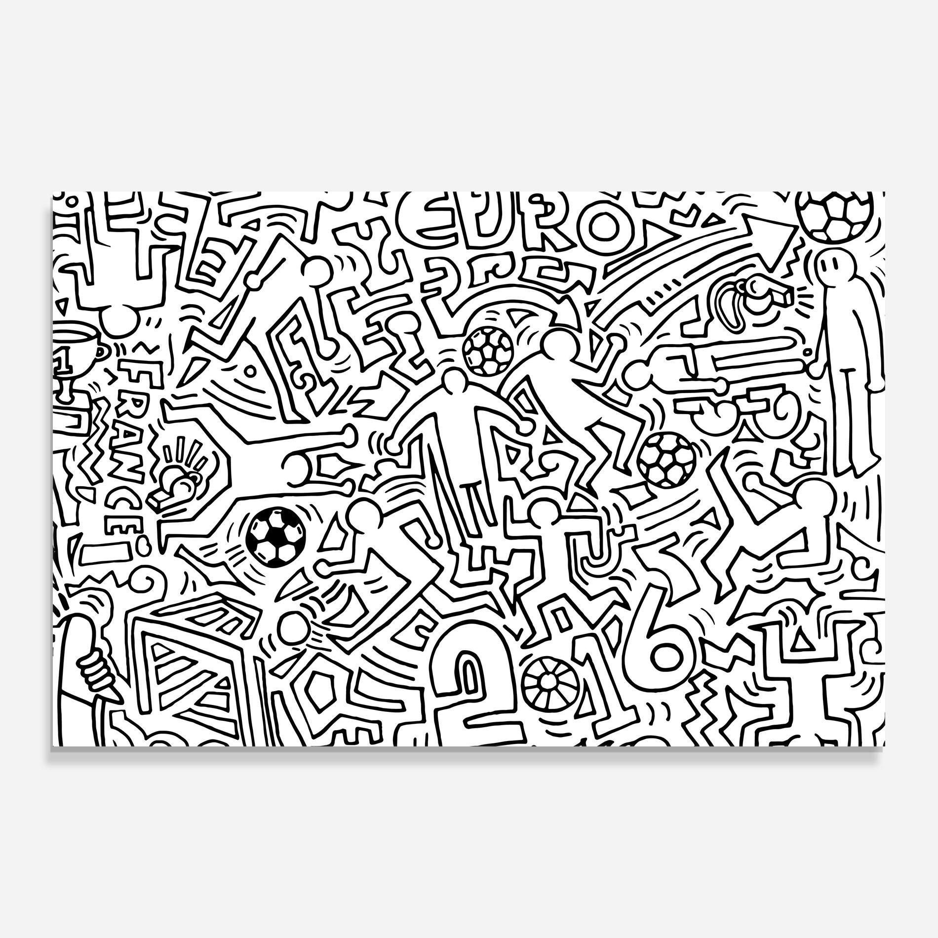 Стъклена картина Football Drawing mockup 0