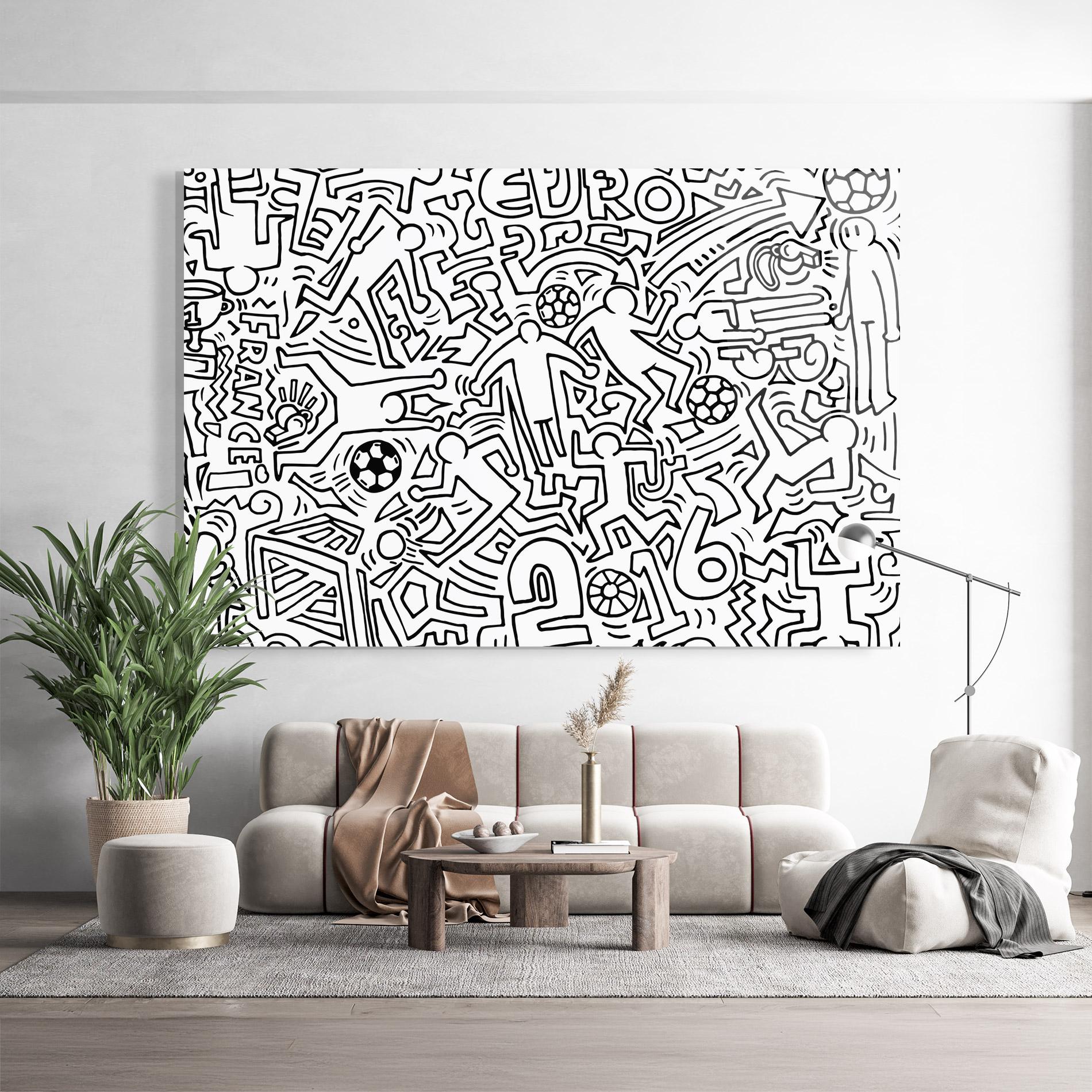 Стъклена картина Football Drawing mockup 9