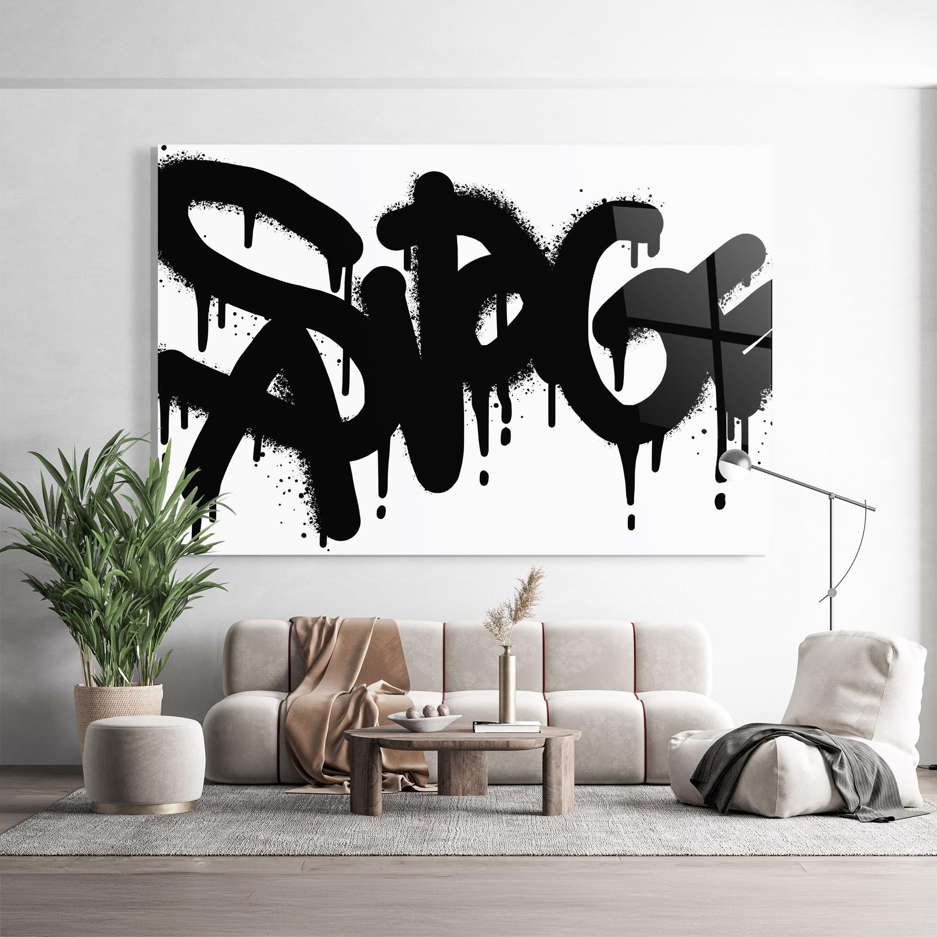 Стъклена картина Graffiti Savage mockup 9