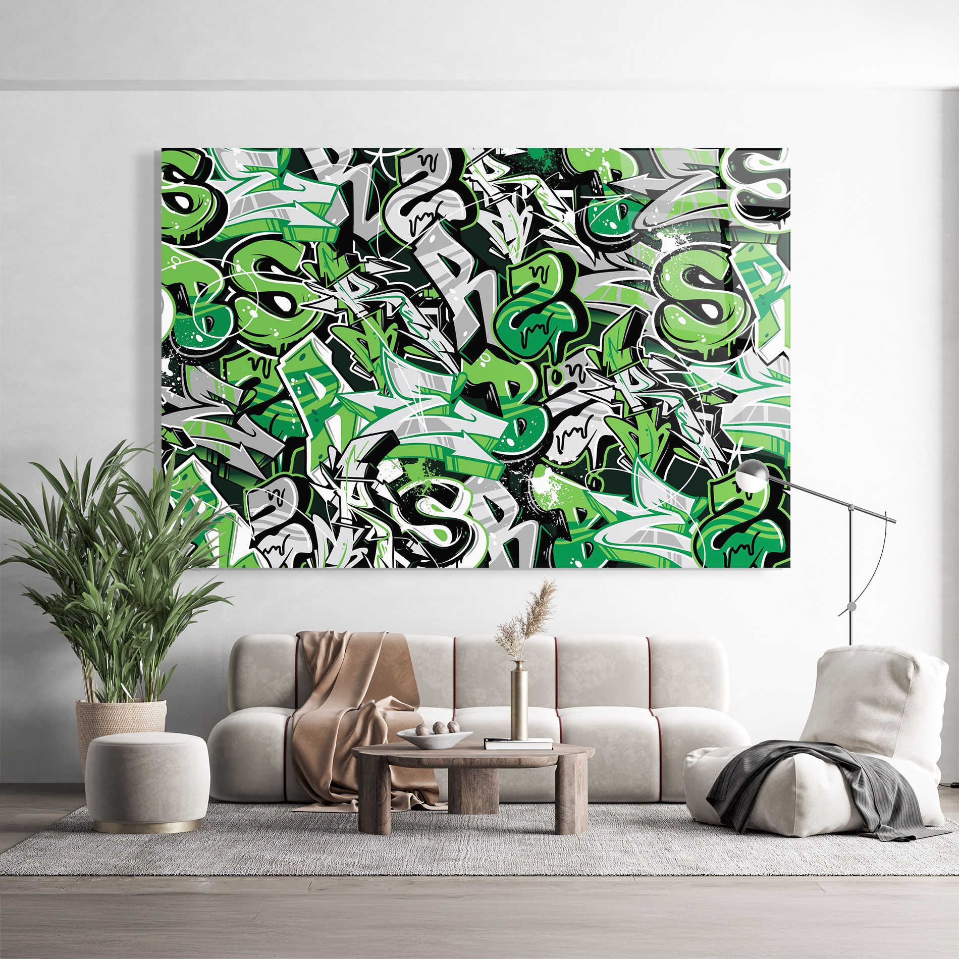 Green Graffiti Letters mockup 9