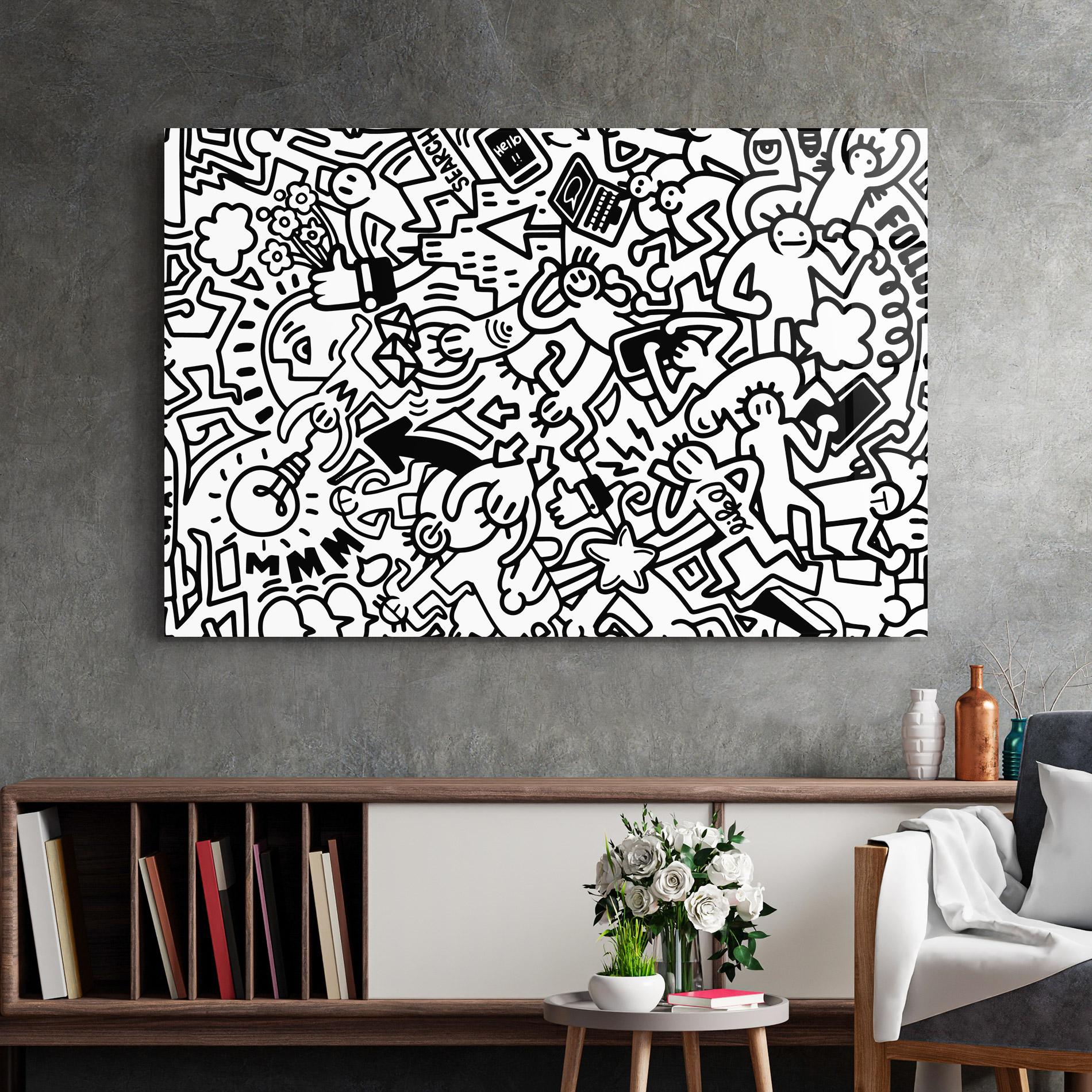 Стъклена картина Follow Like Graffiti mockup 2