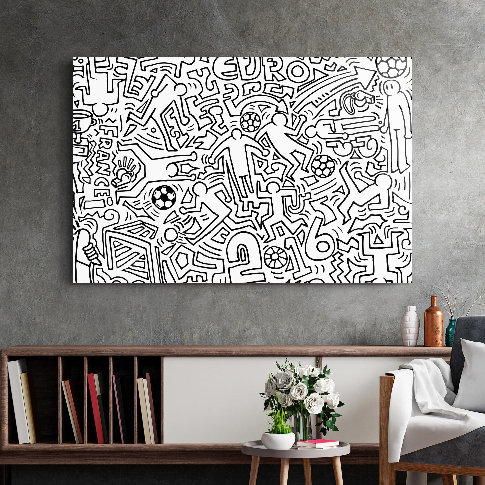 Стъклена картина Football Drawing mockup 2