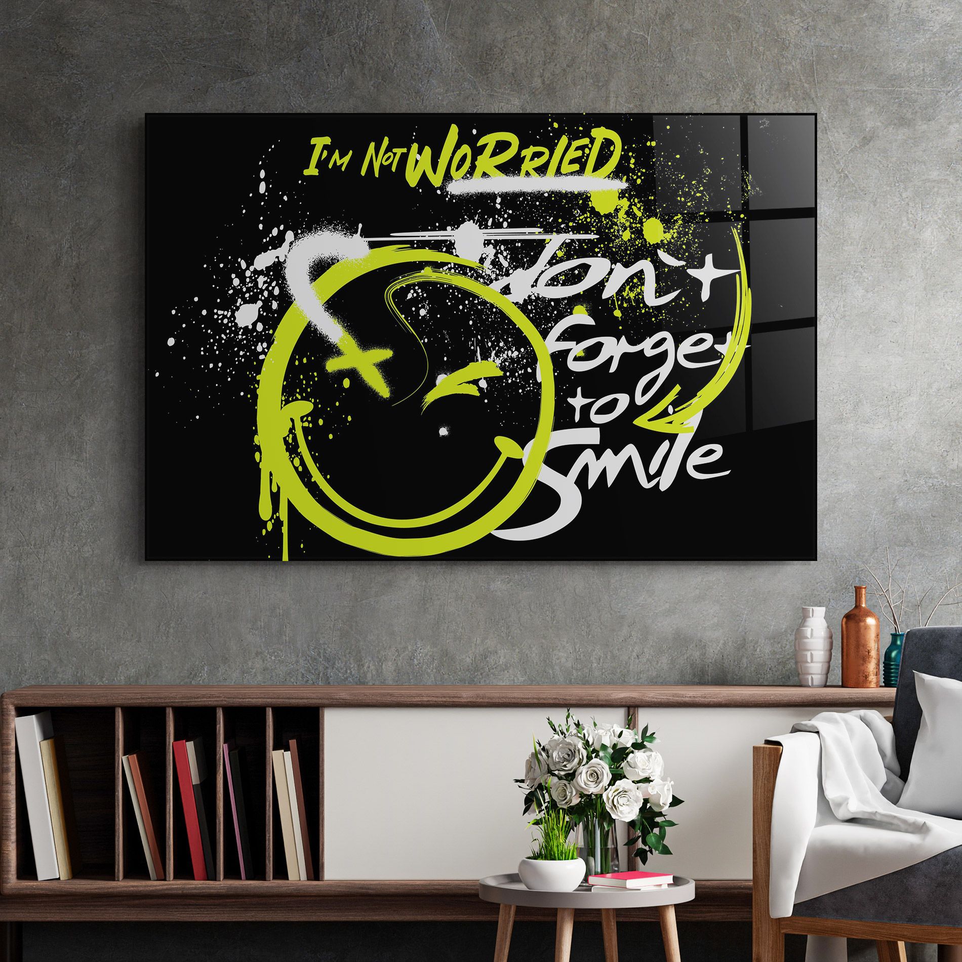 Green Smile Graffiti mockup 2