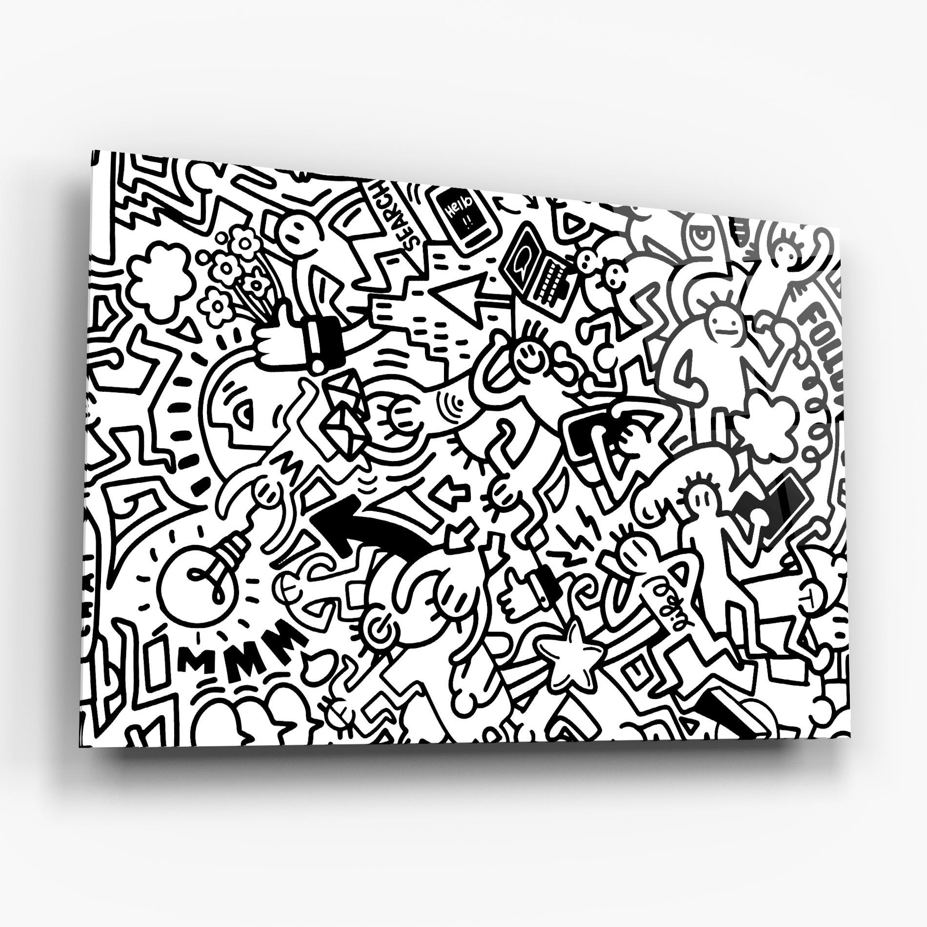 Стъклена картина Follow Like Graffiti mockup 6