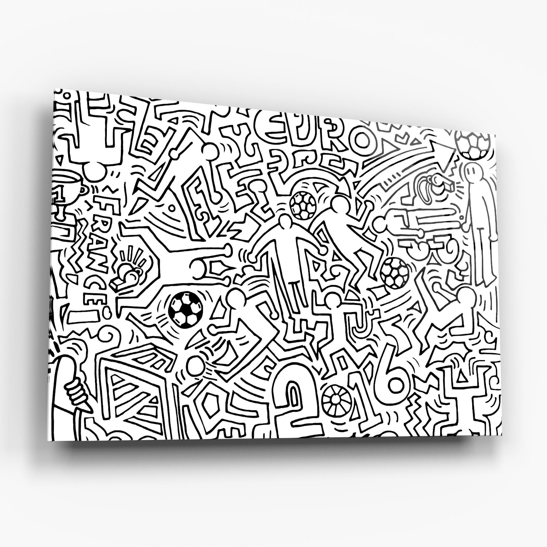 Стъклена картина Football Drawing mockup 6