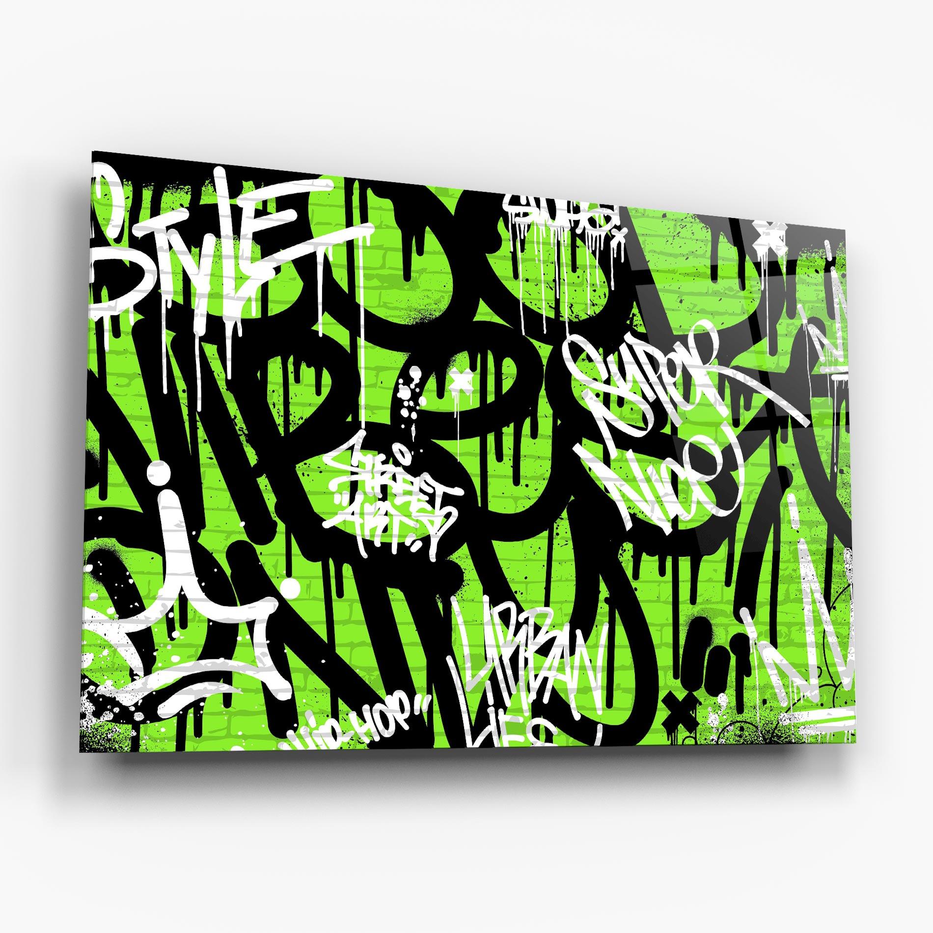Стъклена картина Graffiti Green Style mockup 6