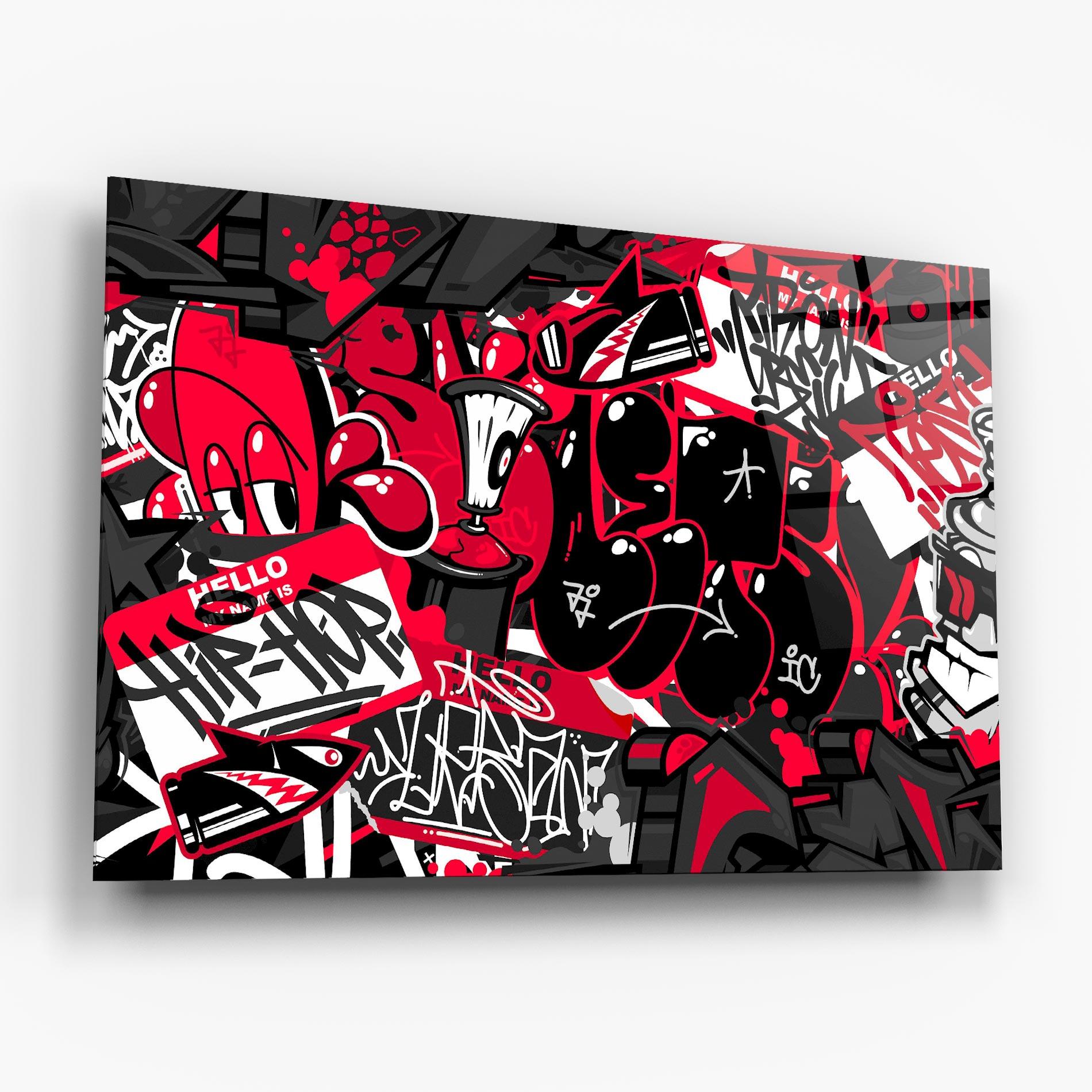 Стъклена картина Hip Hop Graffiti mockup 6
