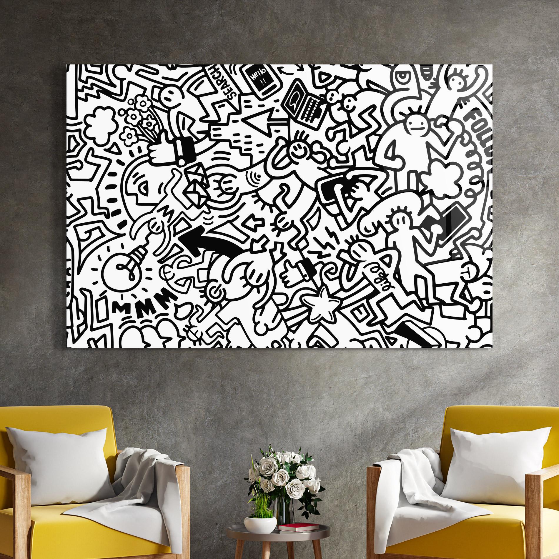 Стъклена картина Follow Like Graffiti mockup 4