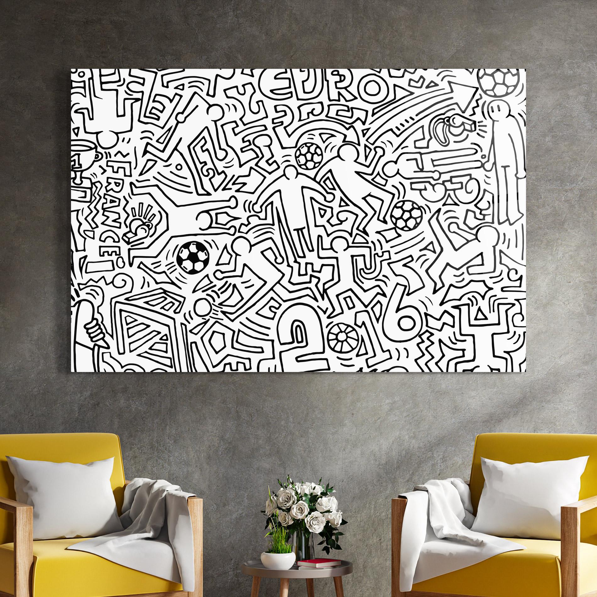 Стъклена картина Football Drawing mockup 4