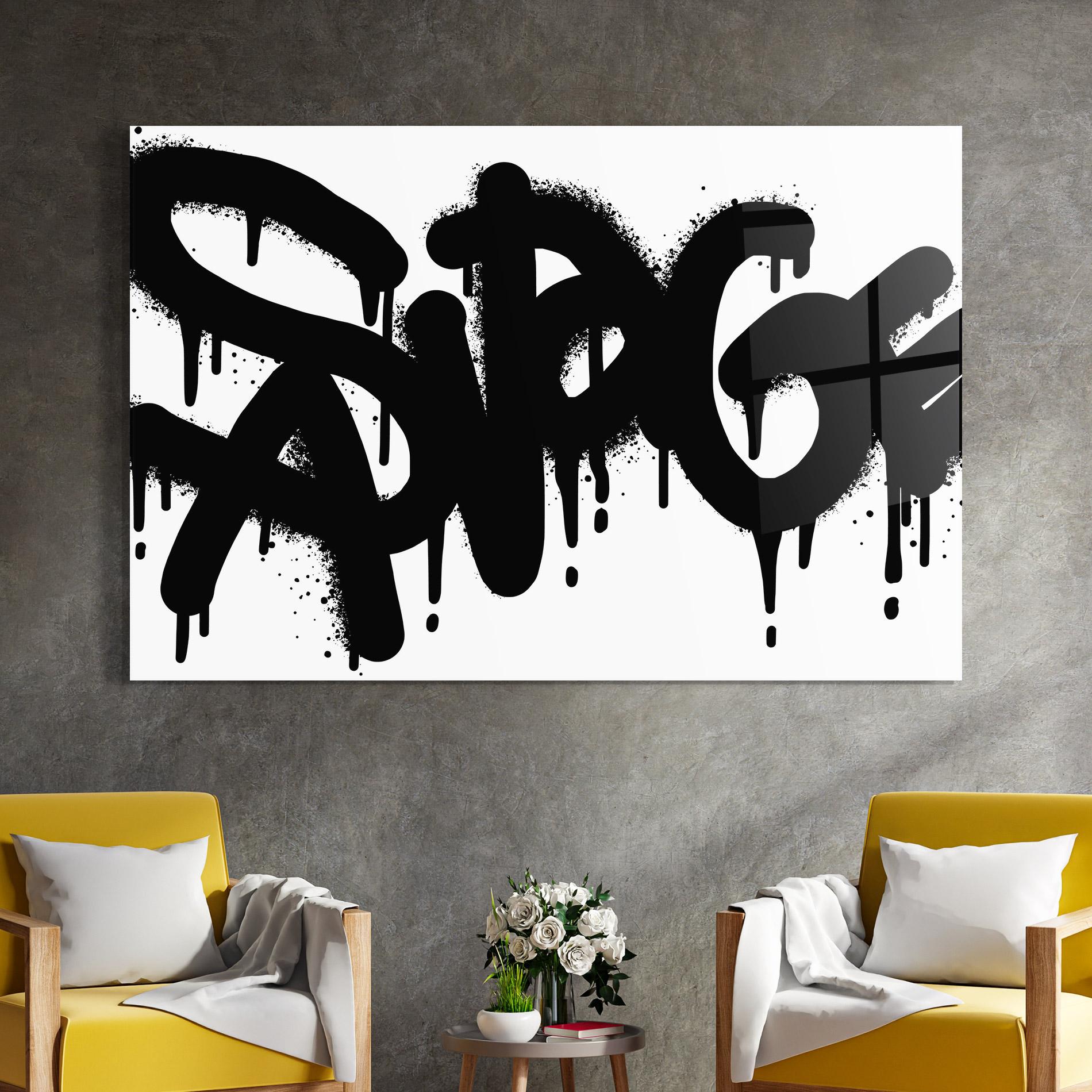 Стъклена картина Graffiti Savage mockup 4