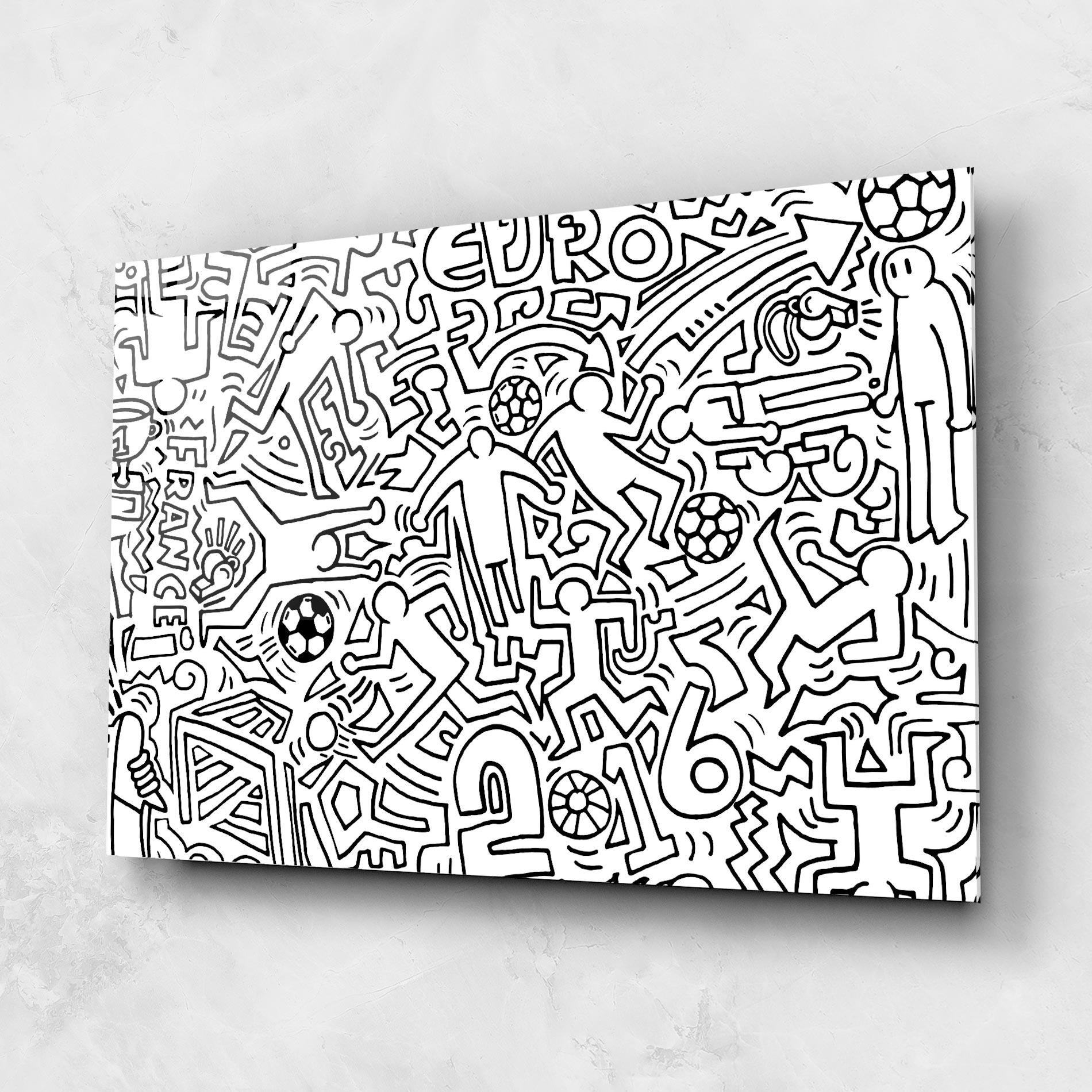 Стъклена картина Football Drawing mockup 1