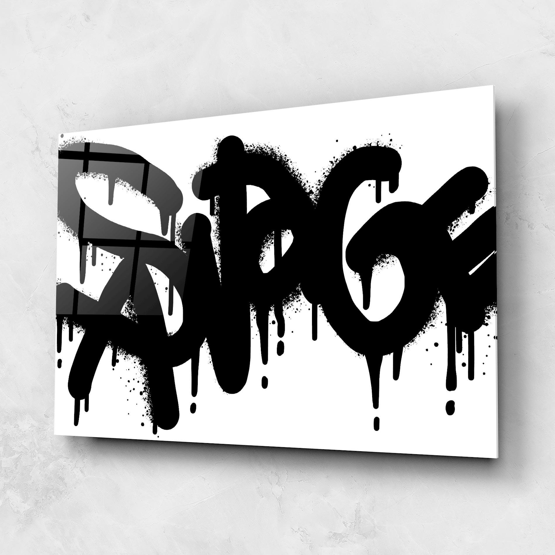 Стъклена картина Graffiti Savage mockup 1