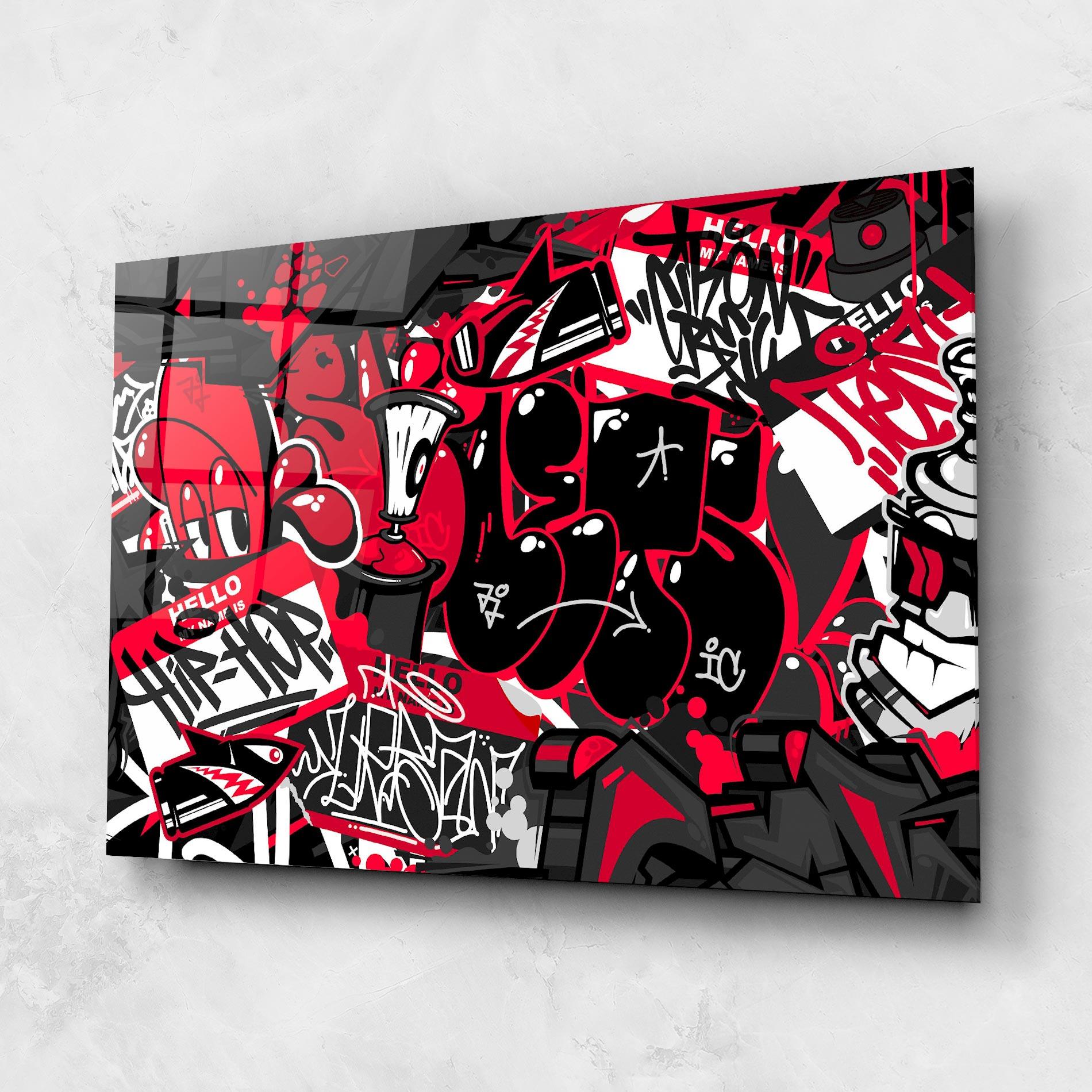 Стъклена картина Hip Hop Graffiti mockup 1