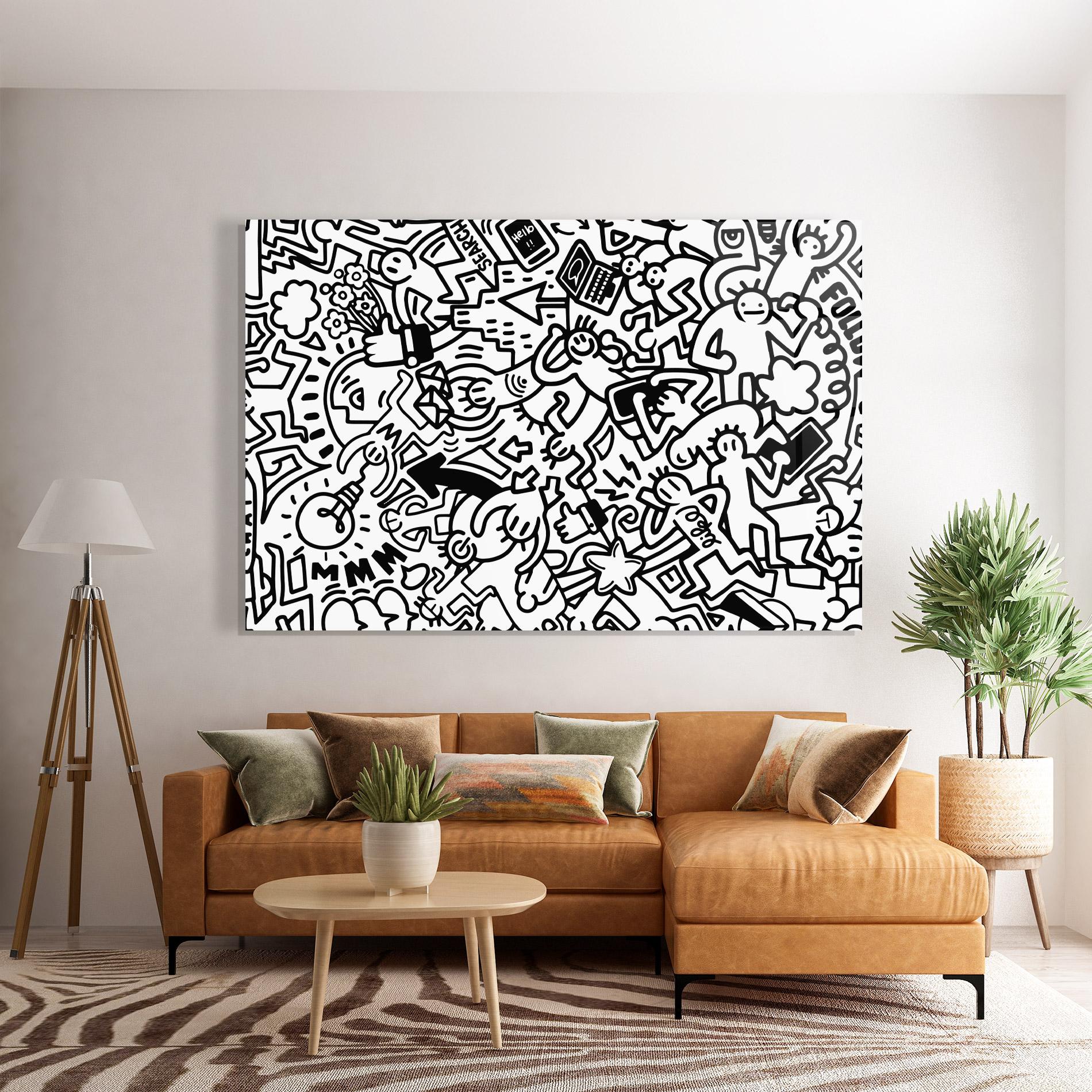 Стъклена картина Follow Like Graffiti mockup 7