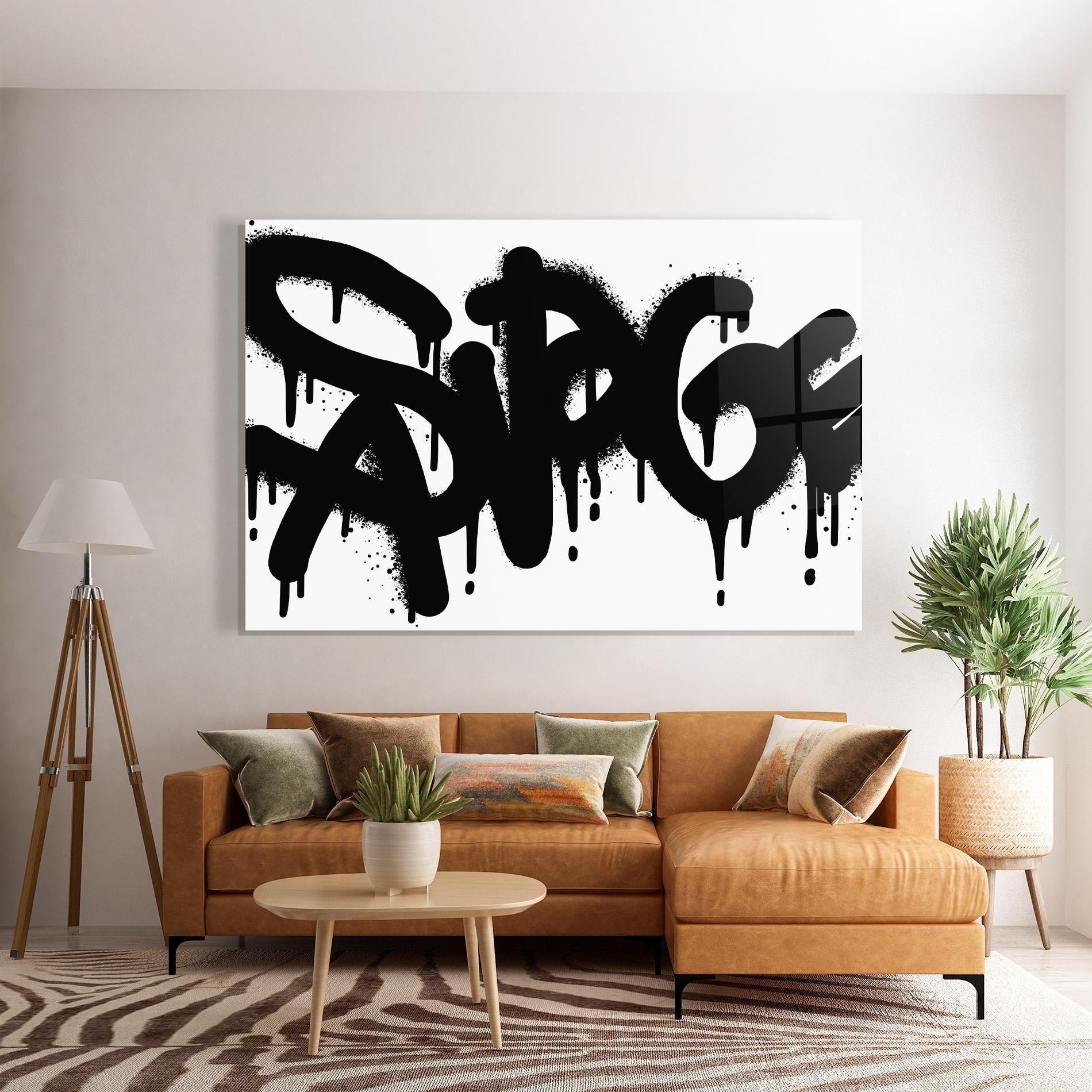 Стъклена картина Graffiti Savage mockup 7