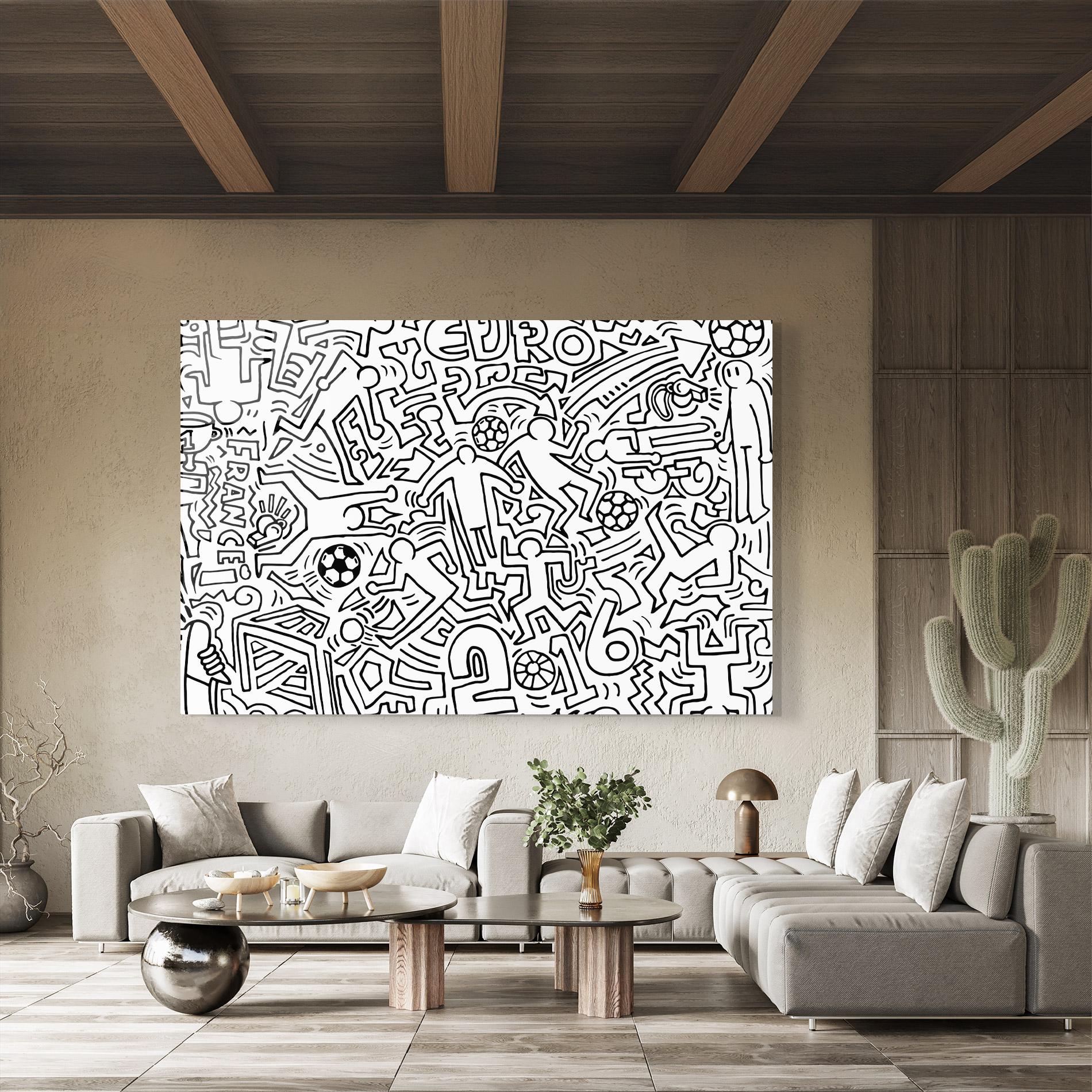 Стъклена картина Football Drawing mockup 8