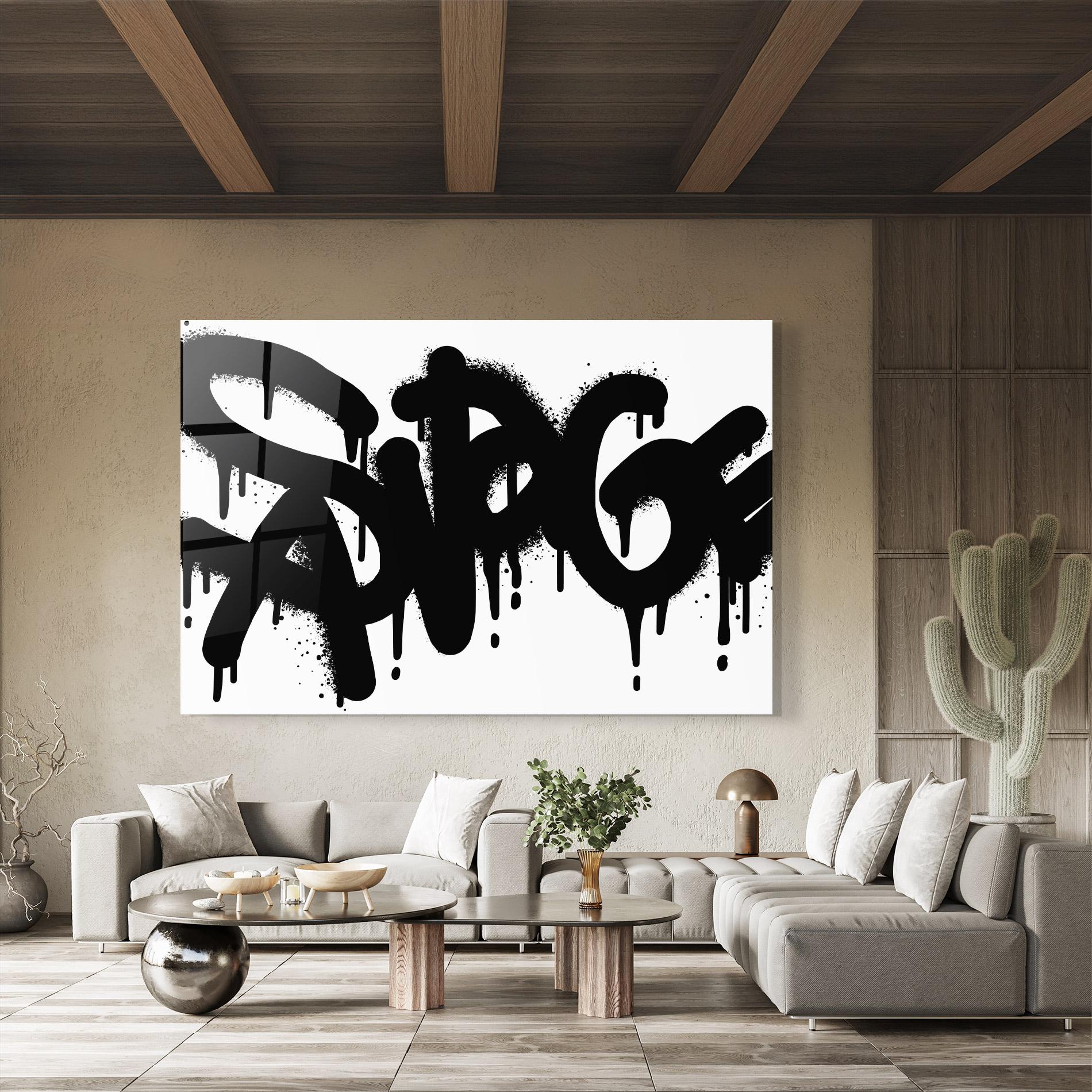 Стъклена картина Graffiti Savage mockup 8