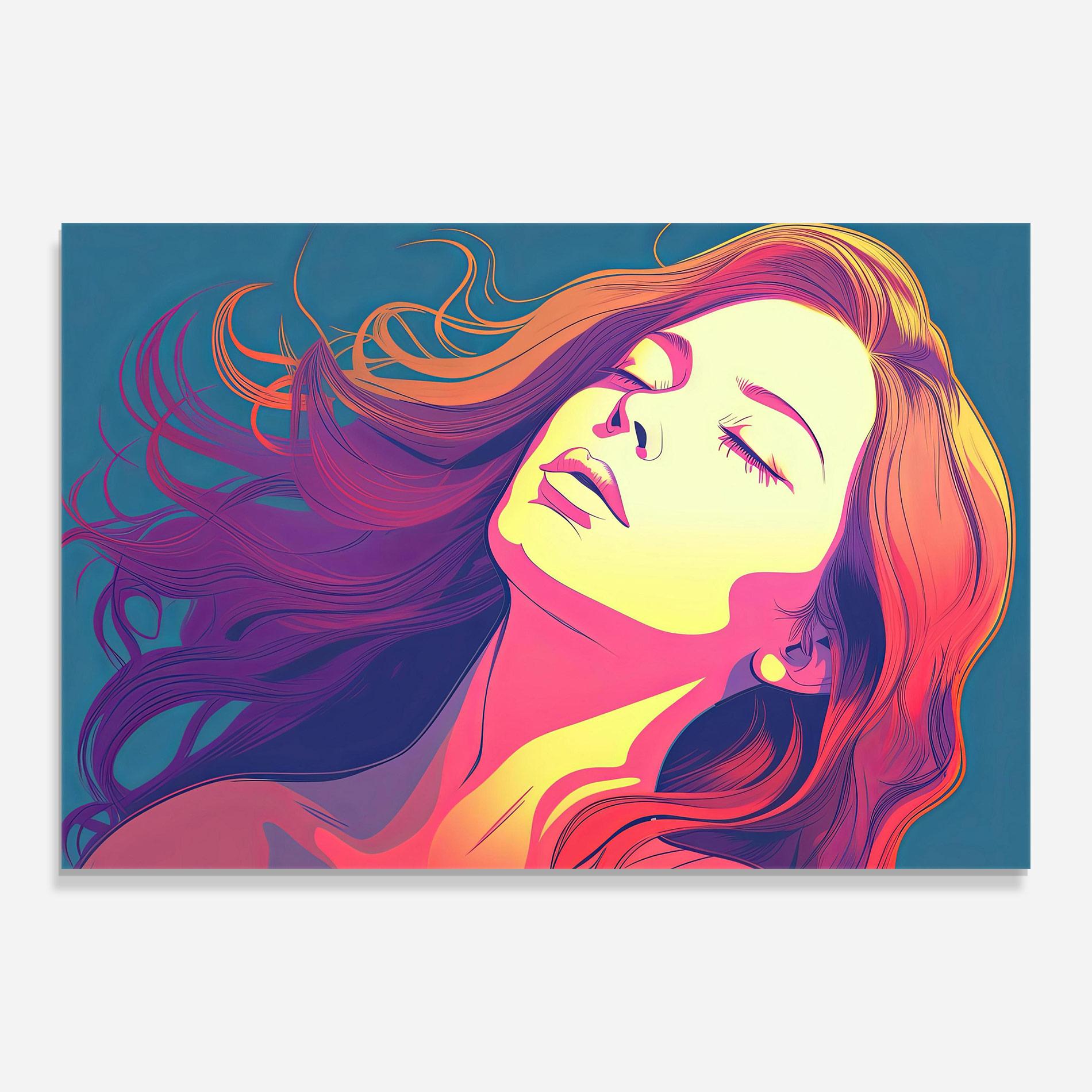 Стъклена картина Long Pop Hair mockup 0