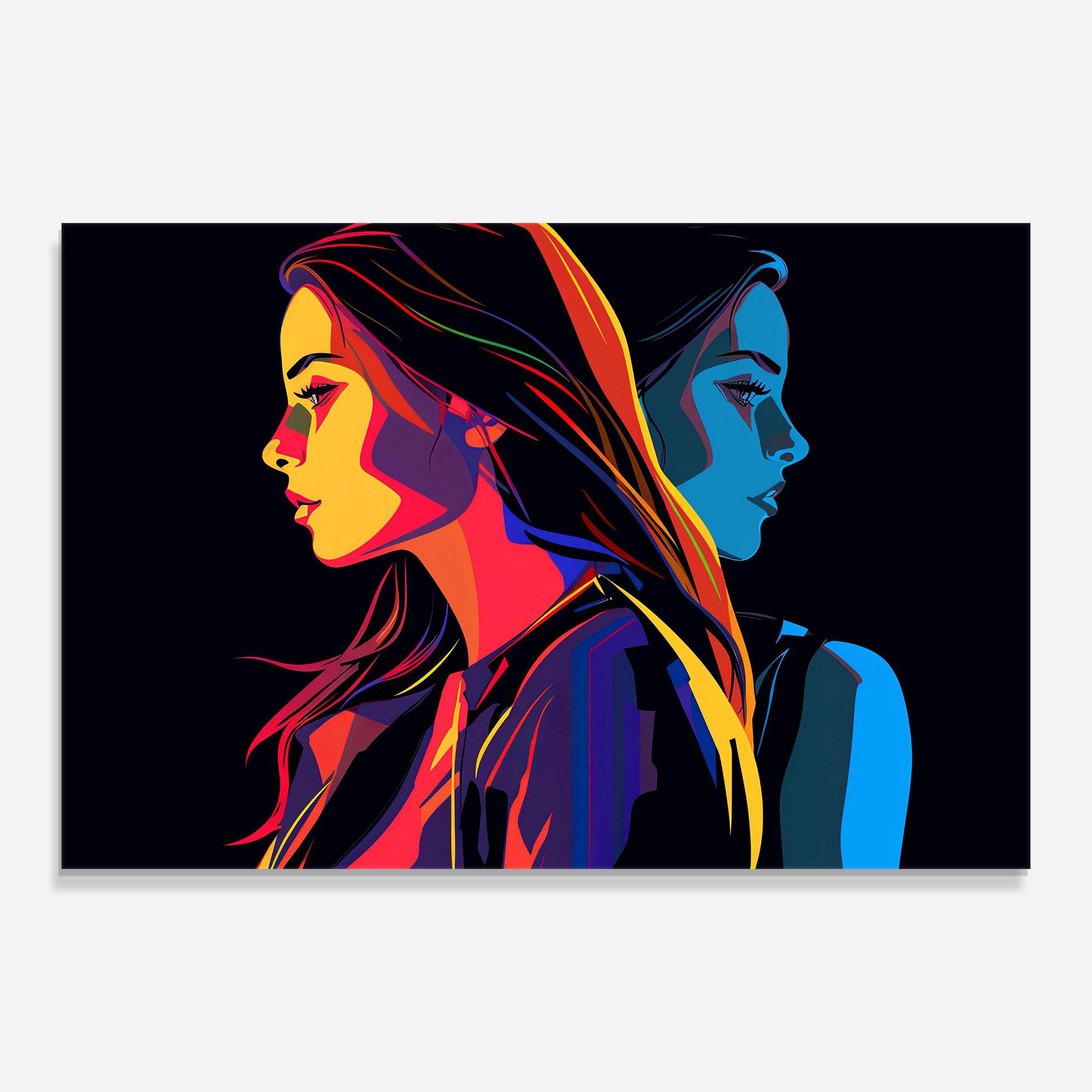 Стъклена картина Minimalist Pop Female mockup 0