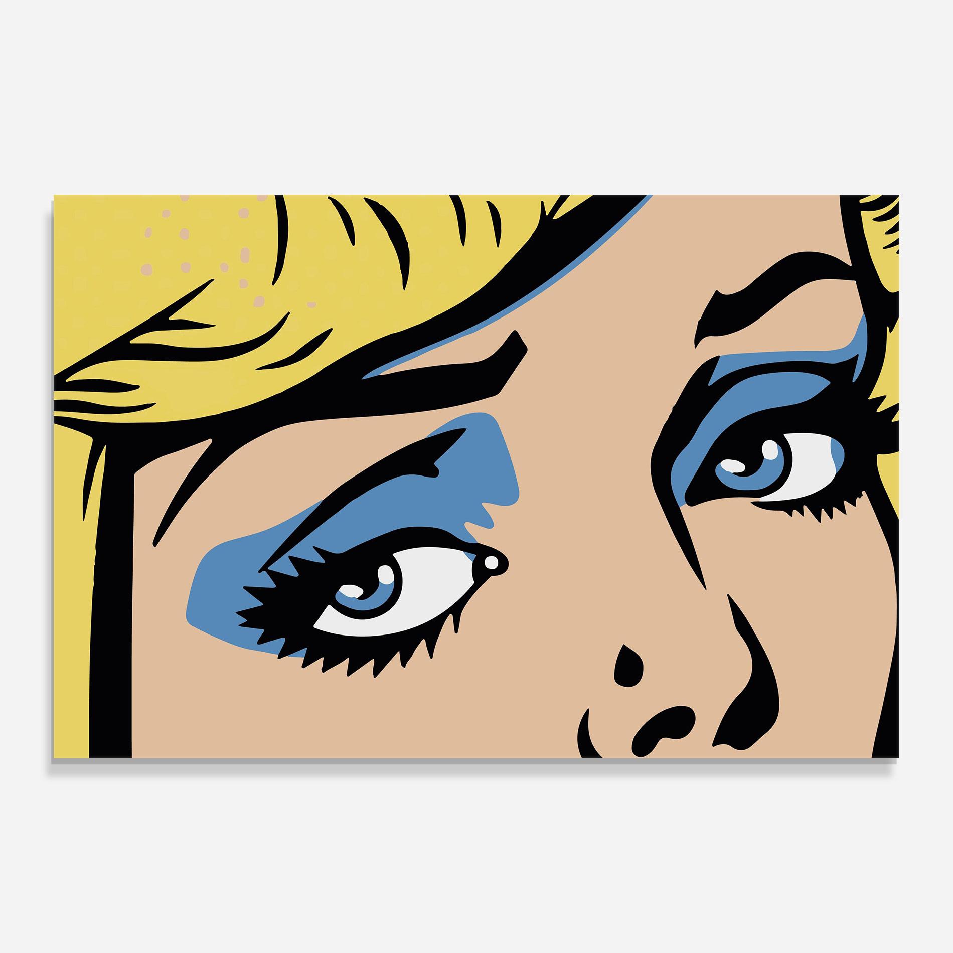 Стъклена картина Pop Blue Makeup mockup 0