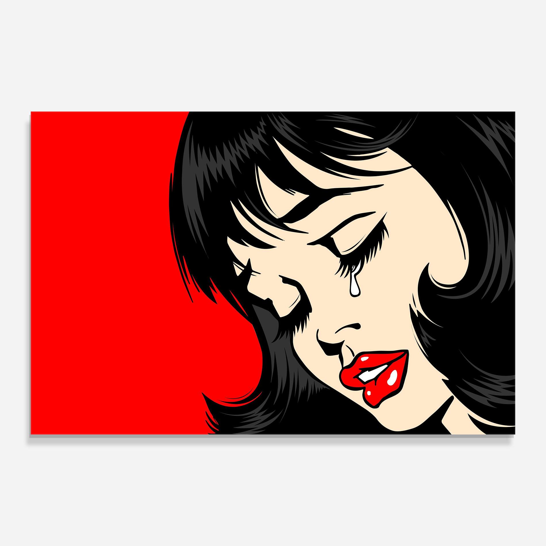 Стъклена картина Pop Crying mockup 0